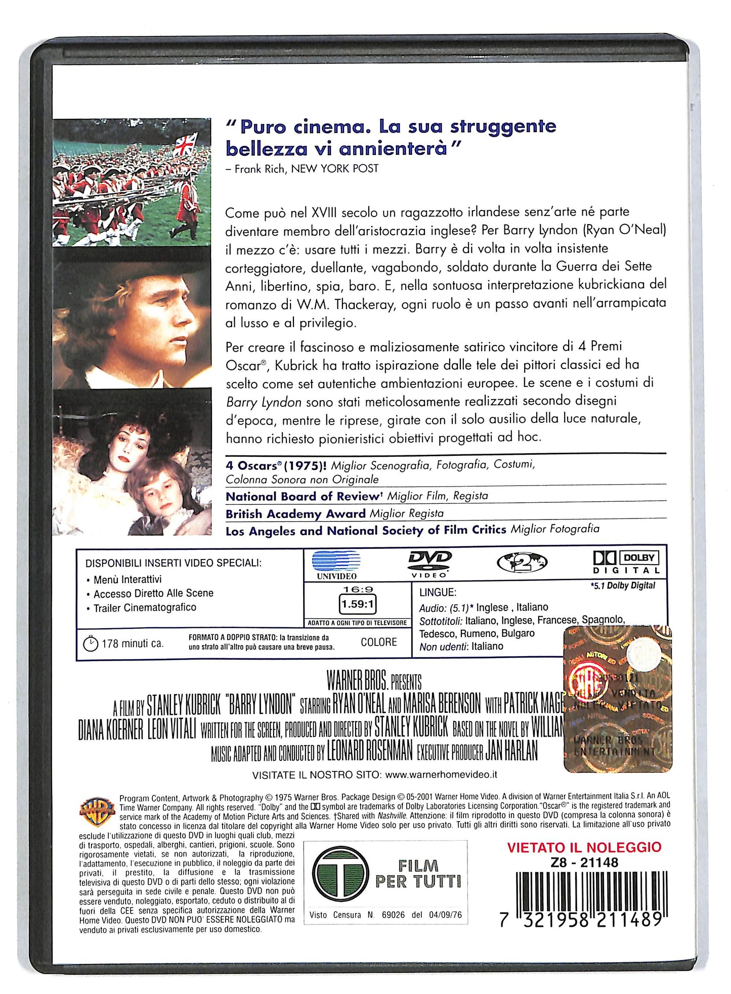 EBOND Stanley Kubrick Collection - Barry Lyndon DVD D818821