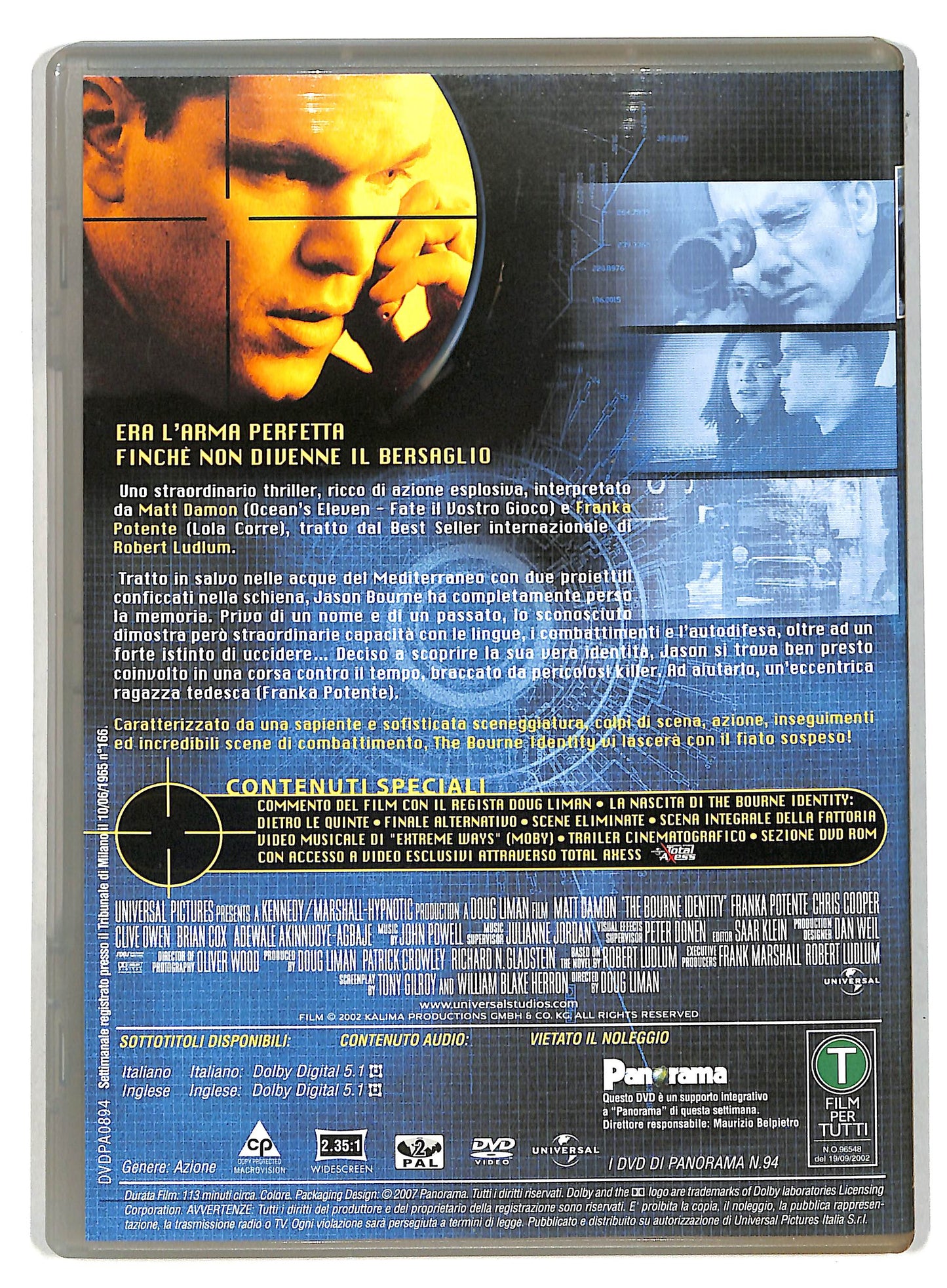 EBOND The Bourne Identity  EDITORIALE DVD D819415