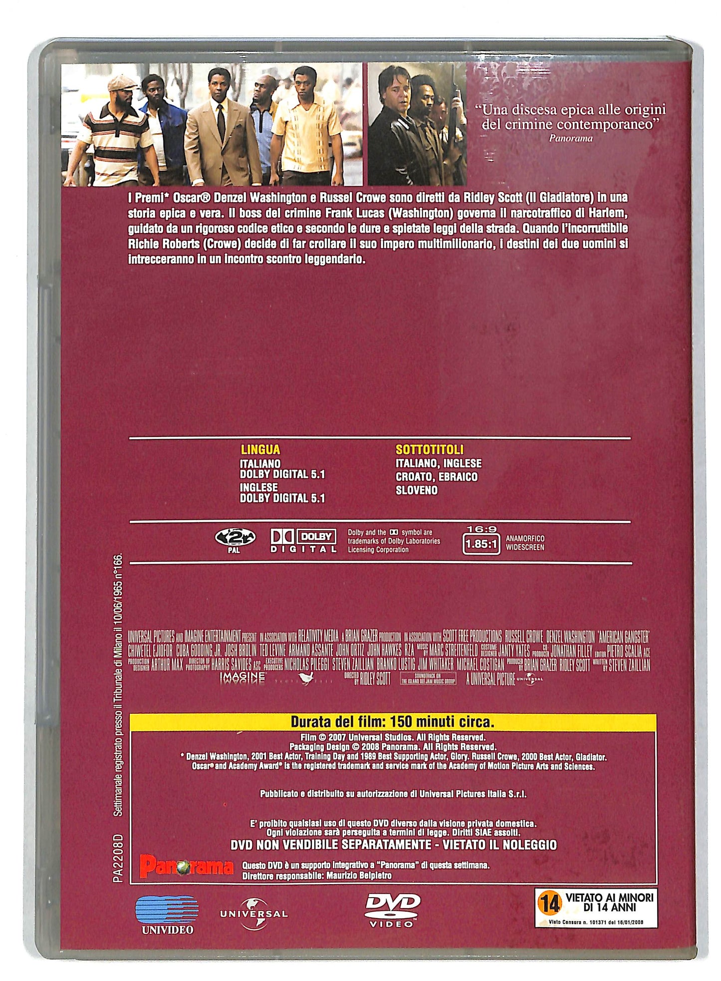 EBOND American Gangster EDITORIALE DVD D819535