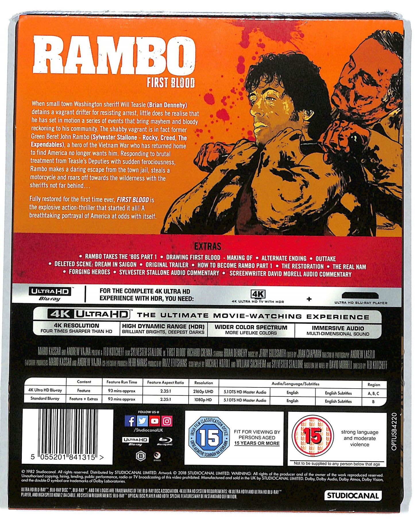 EBOND Rambo first blood 4K ULTRA HD STEELBOOK EDIZIONE LIMITATA BLURAY D819638