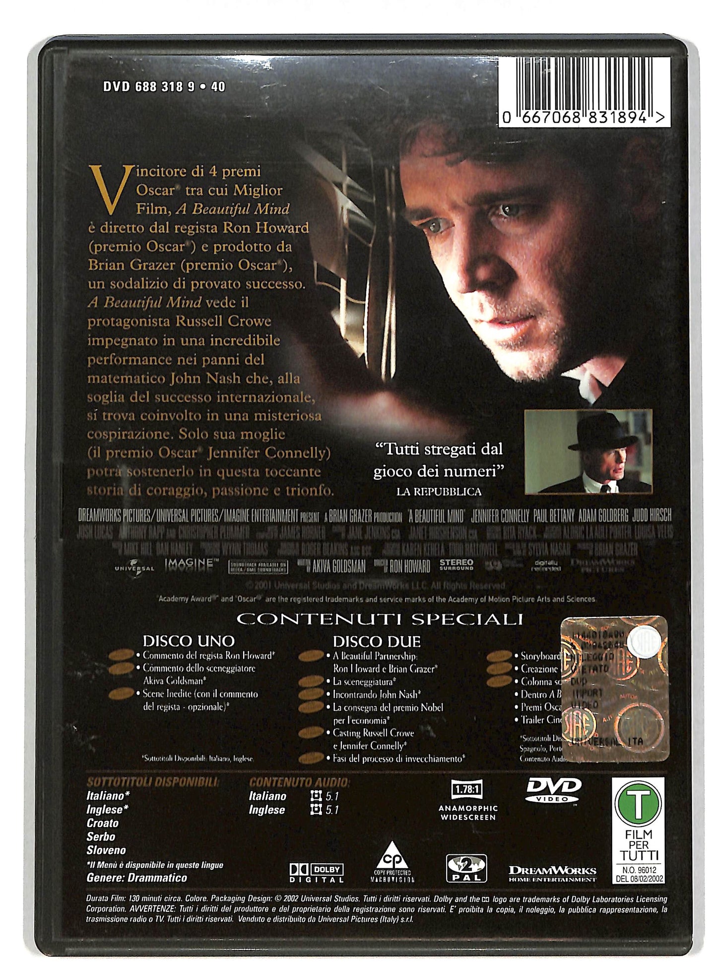 EBOND A Beautiful Mind ( 2 Dischi ) DVD D820048