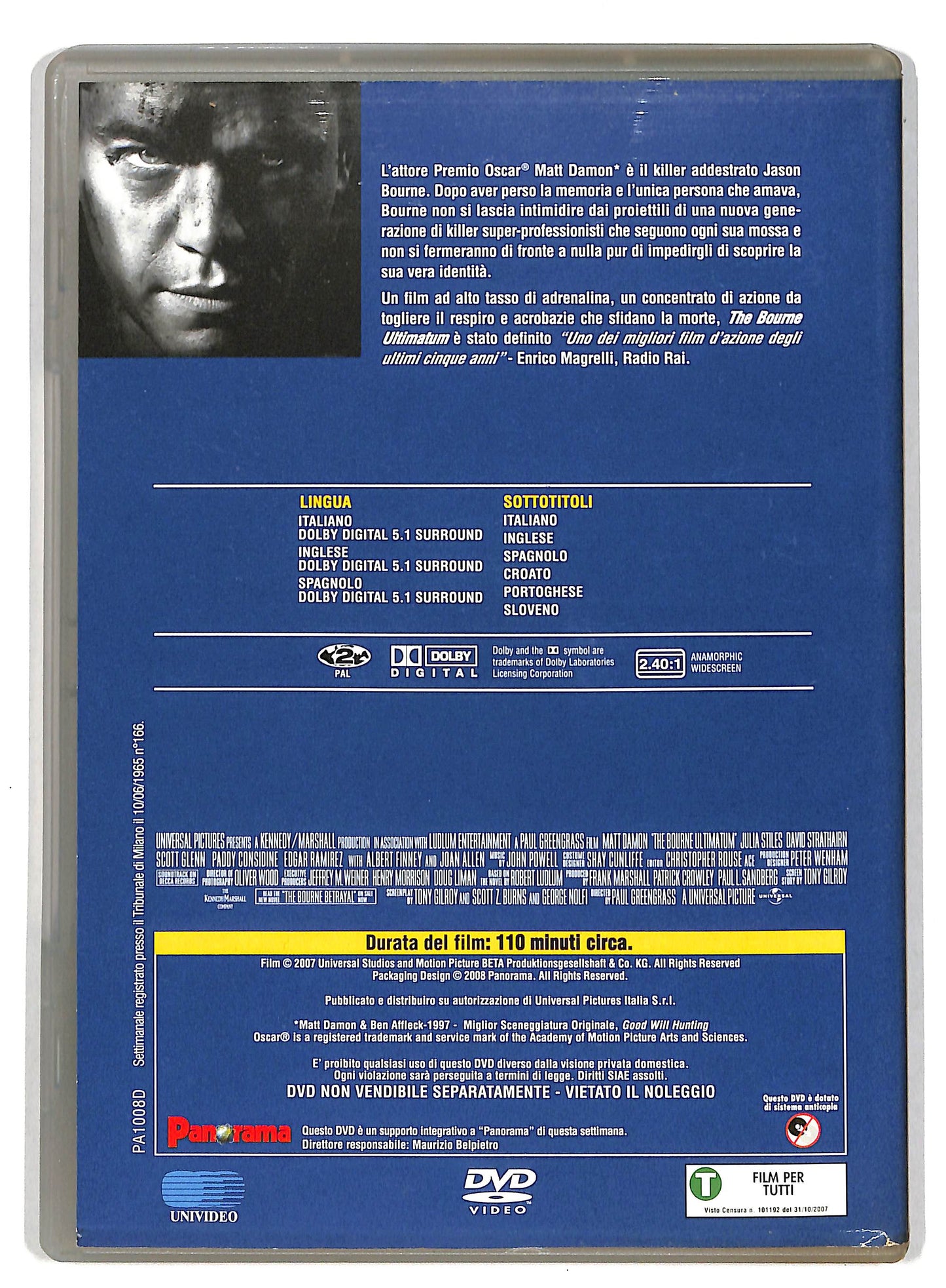 EBOND The Bourne Ultimatum - Il ritorno dello sciacallo EDITORIALE DVD D820069