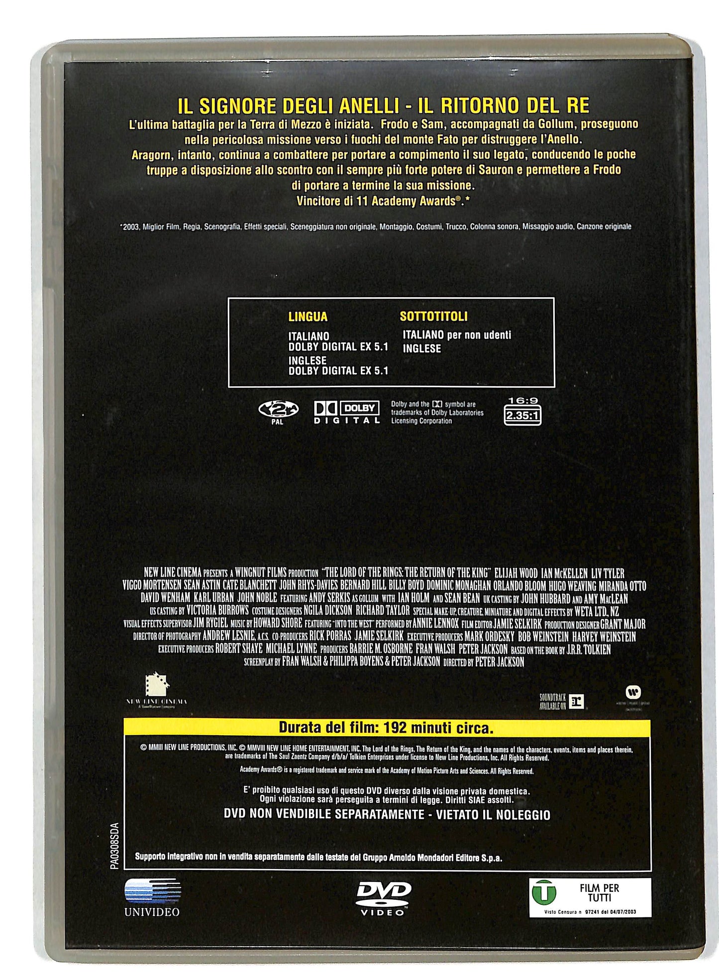 EBOND Il signore degli anelli - il ritorno del re EDITORIALE DVD D820239