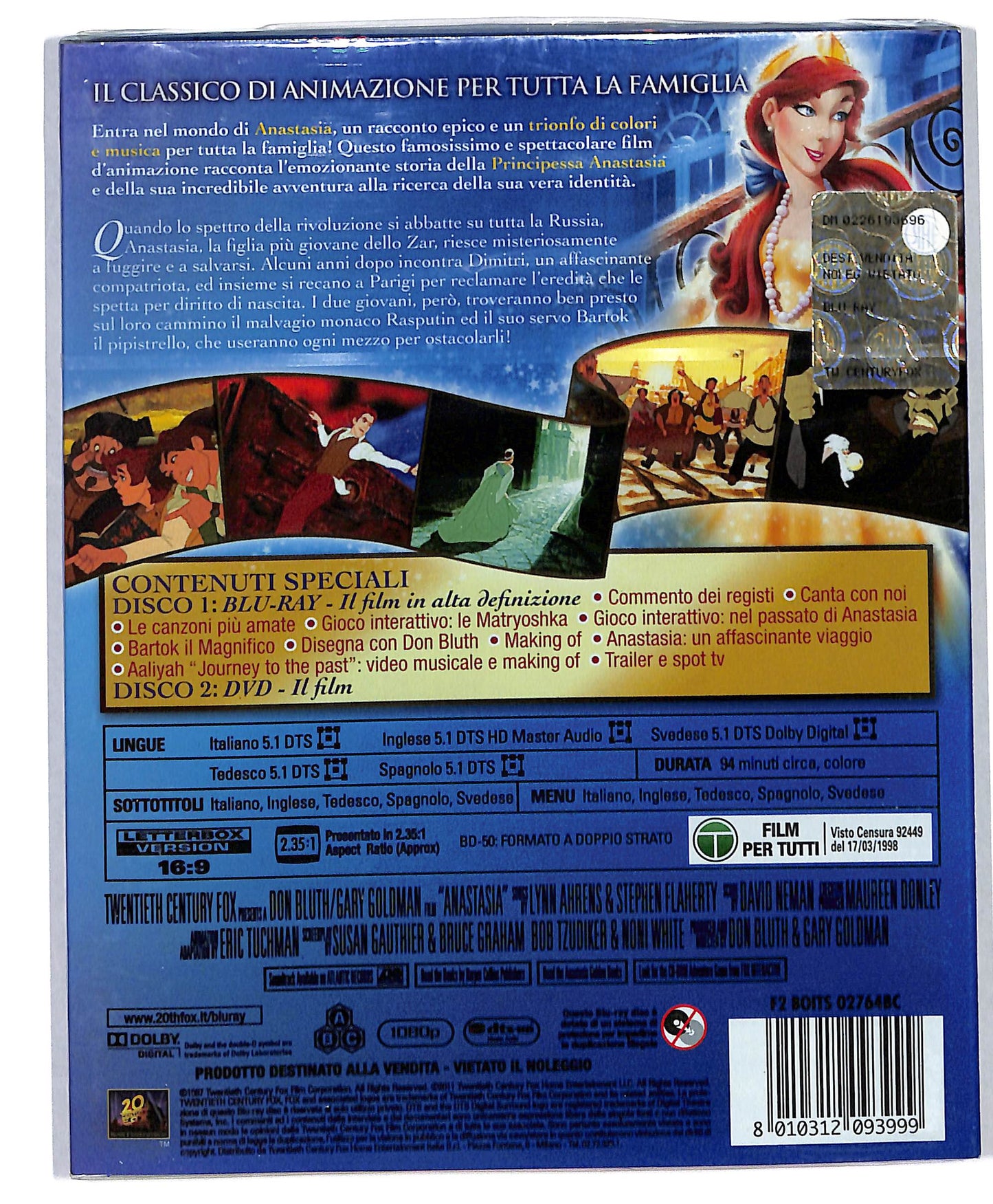 EBOND Anastasia Edizione Speciale  BLURAY + DVD Slipcase BLURAY DB552623