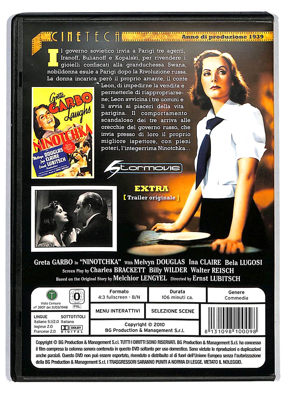 EBOND Ninotchka Con Greta Garbo Versione Restaurata DVD DB553323