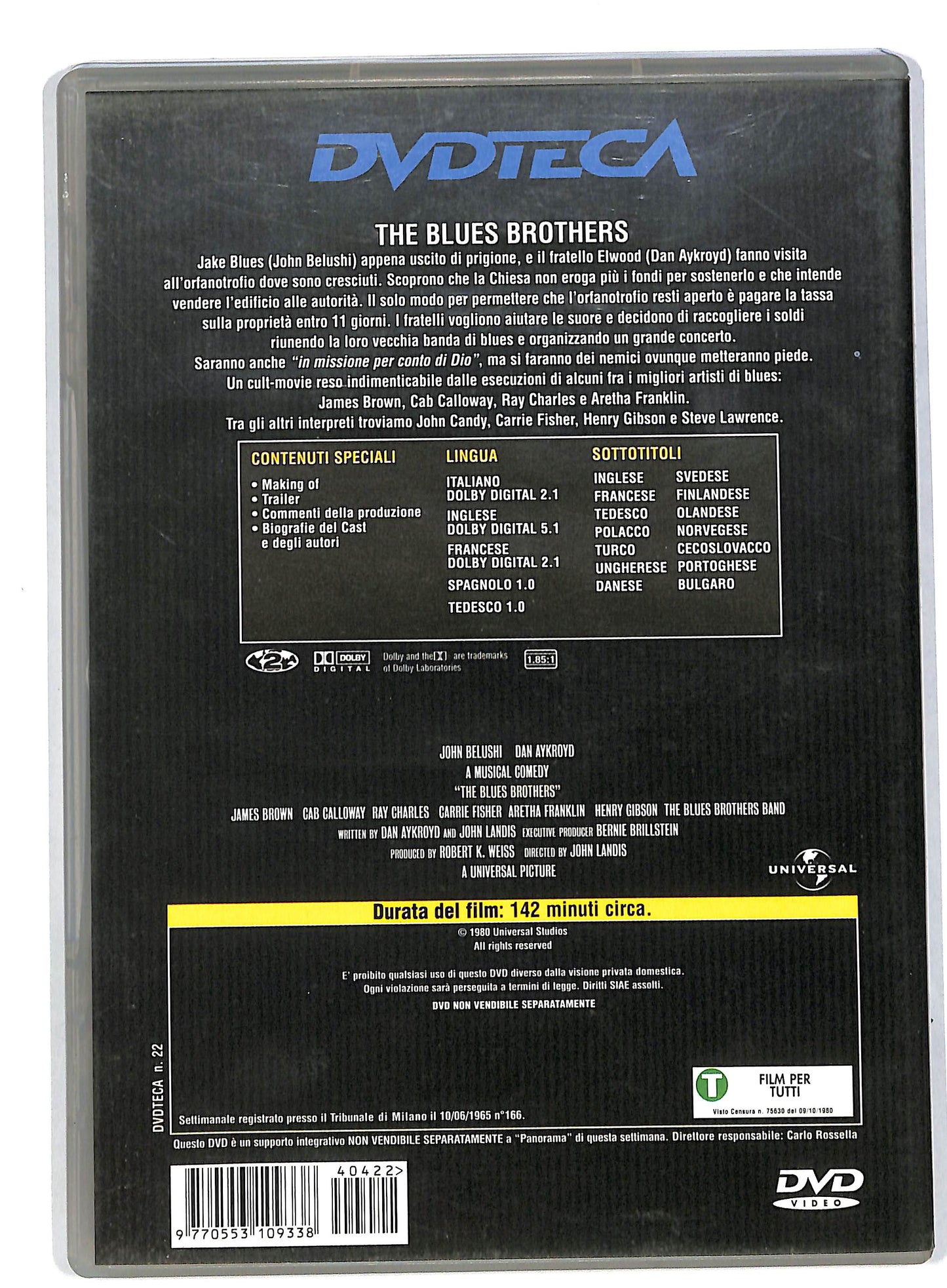 EBOND The Blues Brothers EDITORIALE DVD DB553623