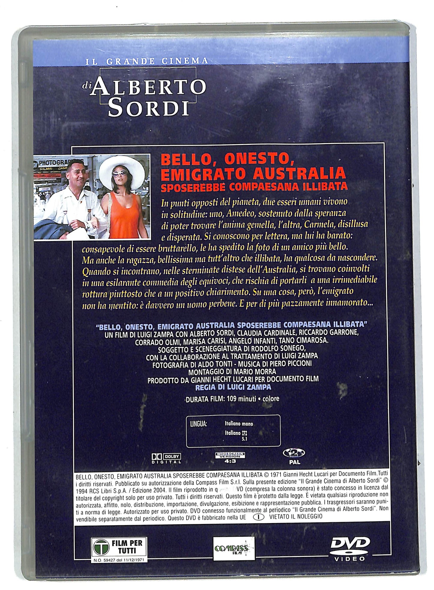 EBOND Bello, onesto, emigrato australia sposerebbe EDITORIALE DVD DB555459