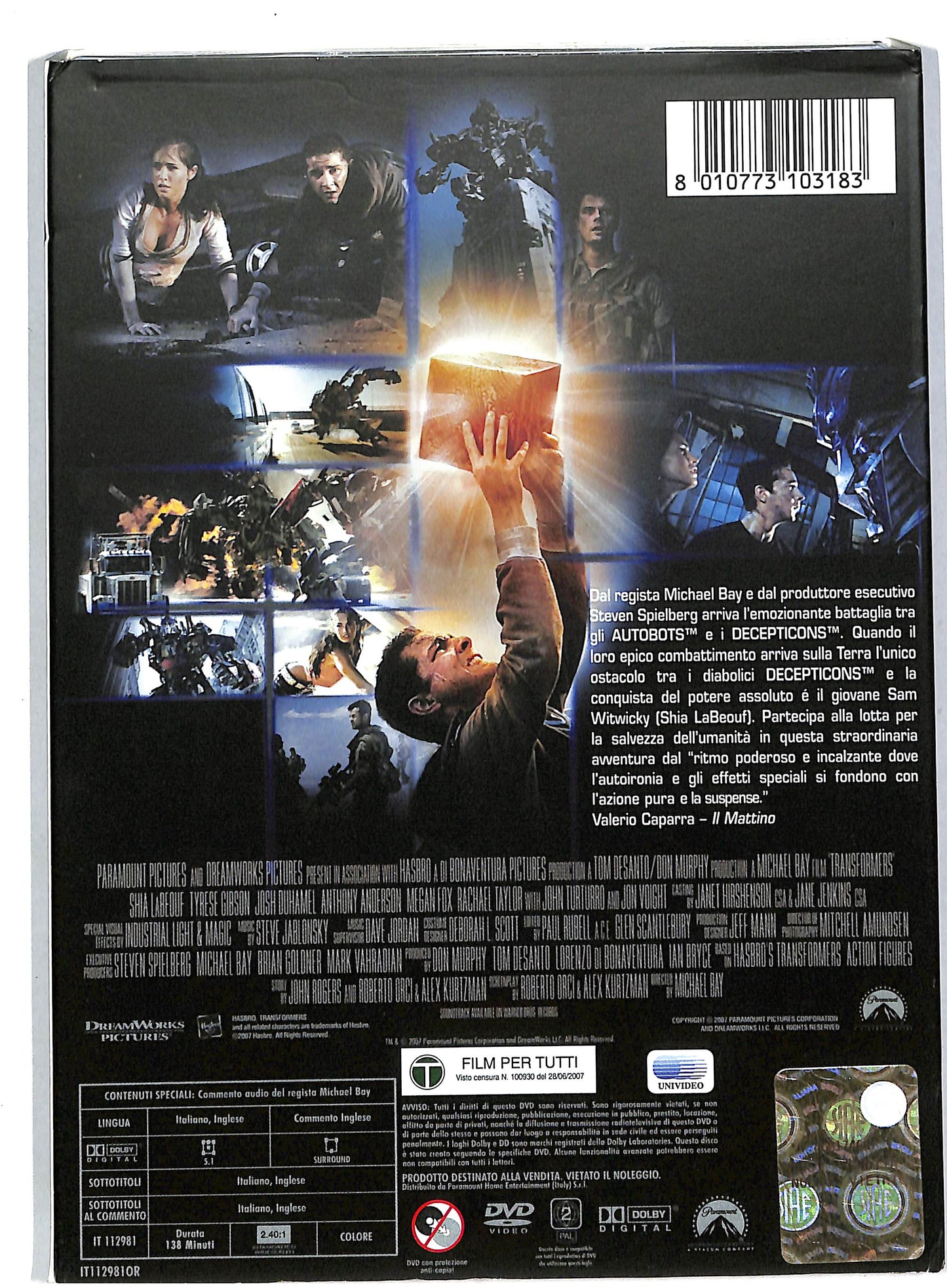 EBOND Transformers SLIPCASE DVD DB555650