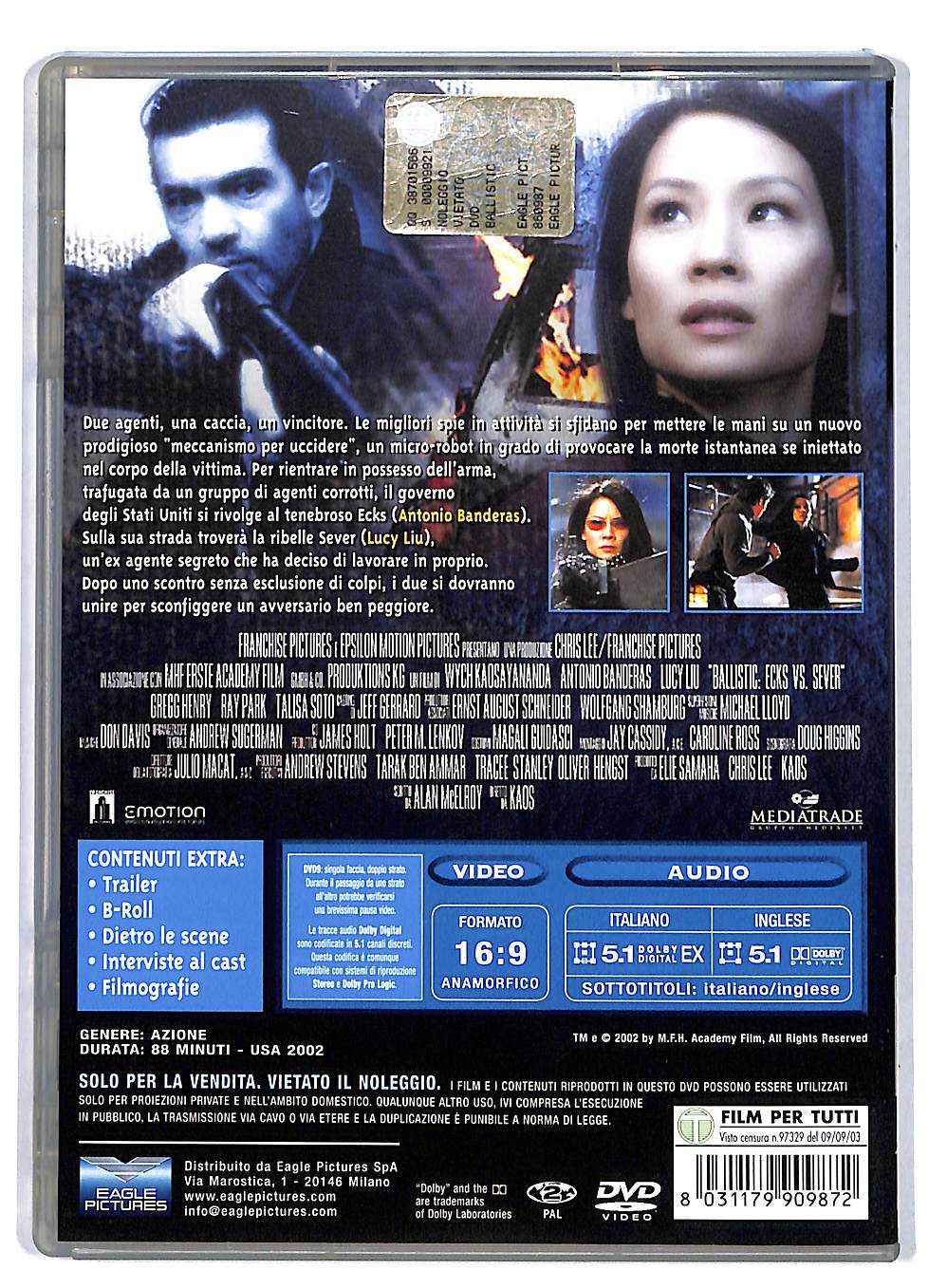 EBOND Ballistic Con Antonio Banderas, Lucy Liu DVD DB557636