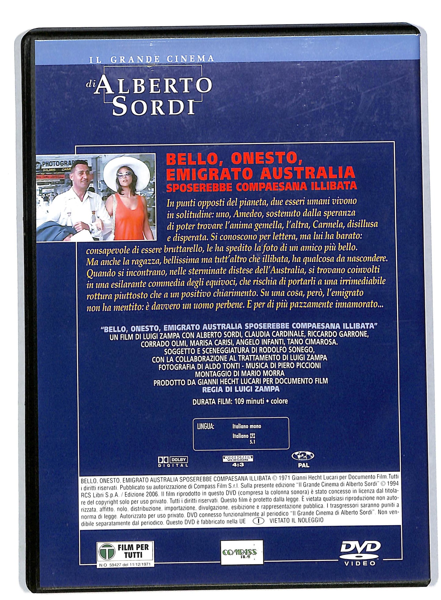 EBOND Bello,onesto,emigrato Australia Sposerebbe Compaesana Illibata DVD DB559030