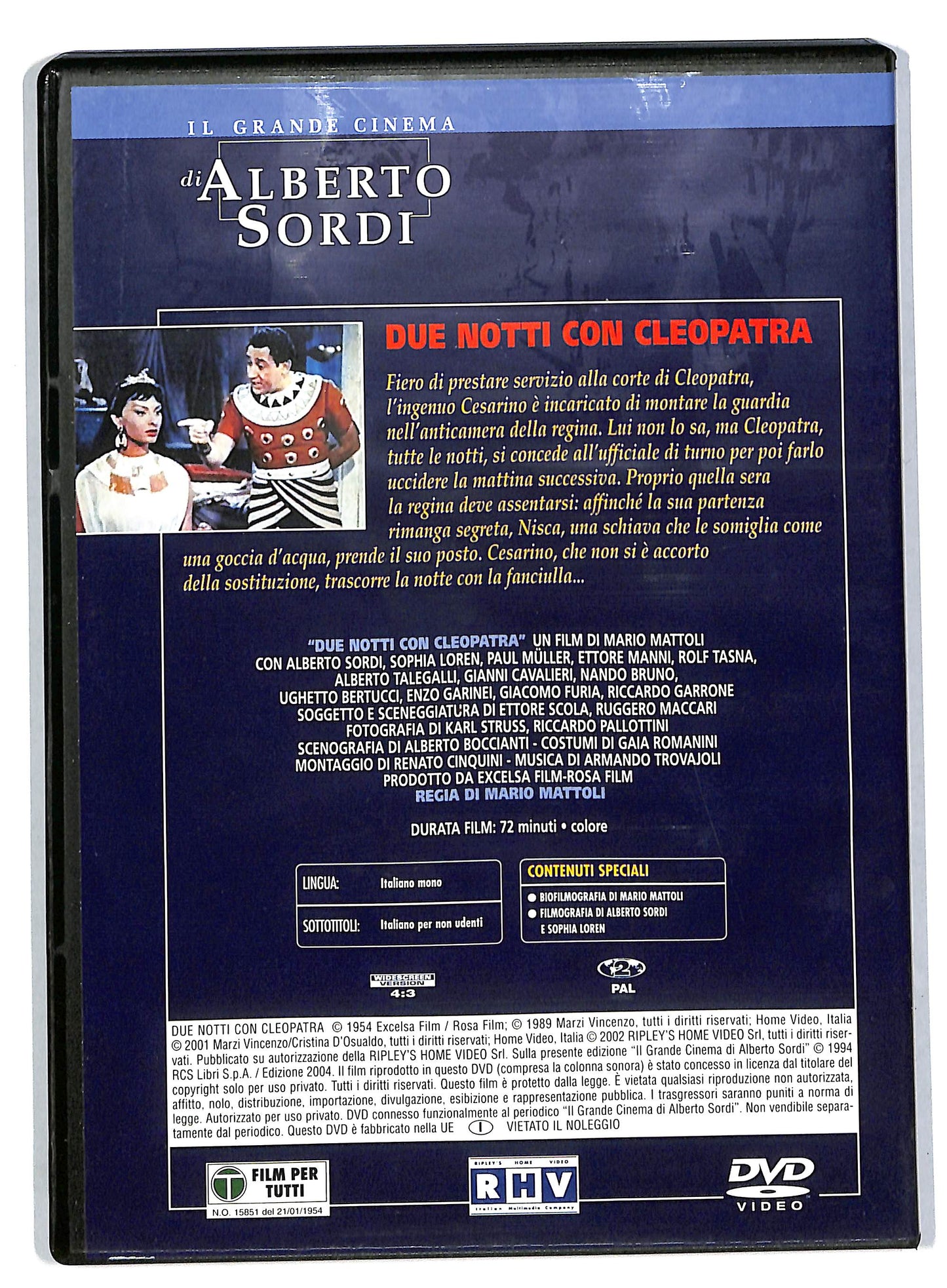 EBOND Due Notti con Cleopatra -  Alberto Sordi  EDITORIALE DVD DB559044