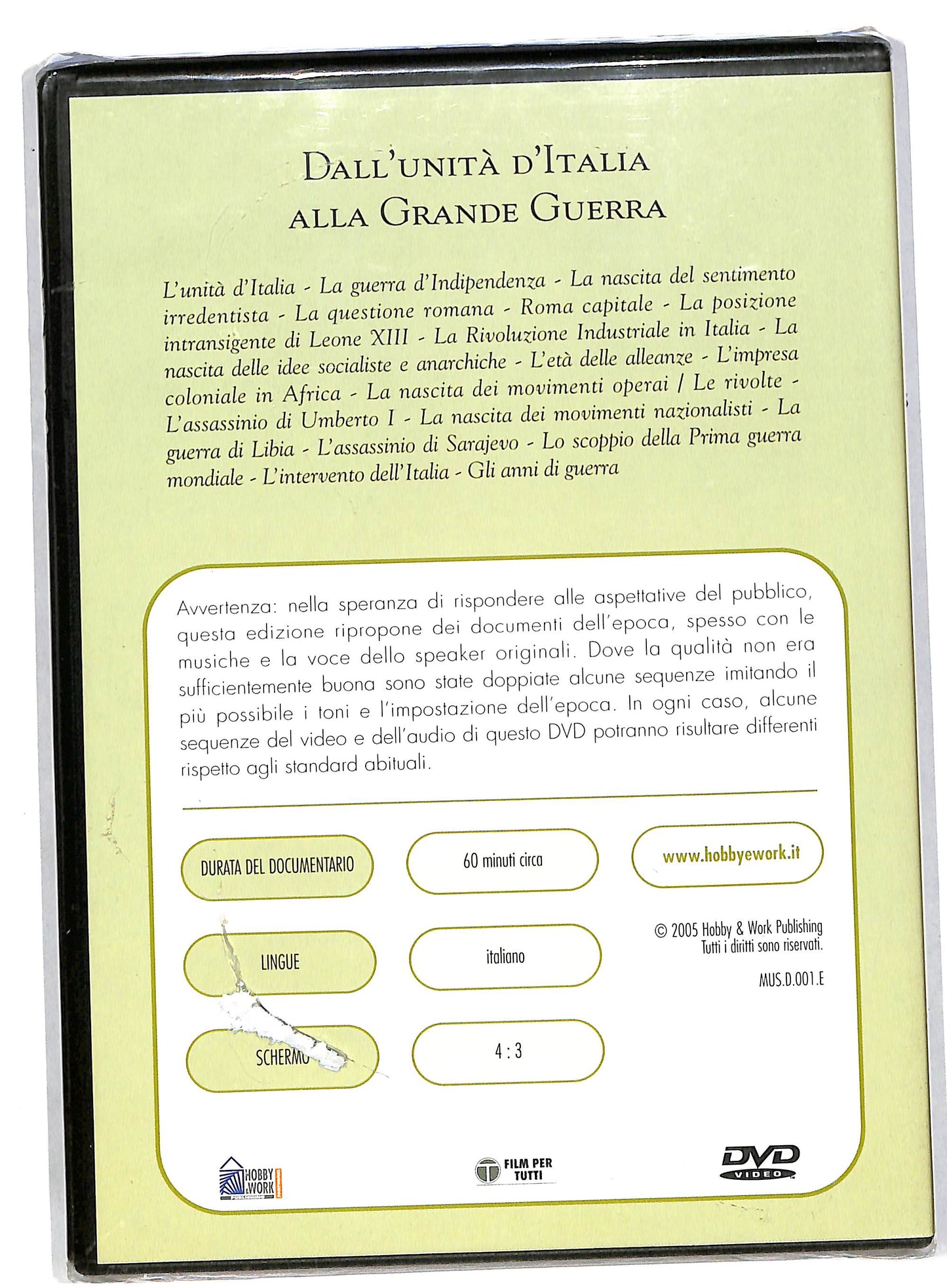 EBOND Dall'unità D'italia Alla Grande Guerra EDITORIALE DVD DB560451
