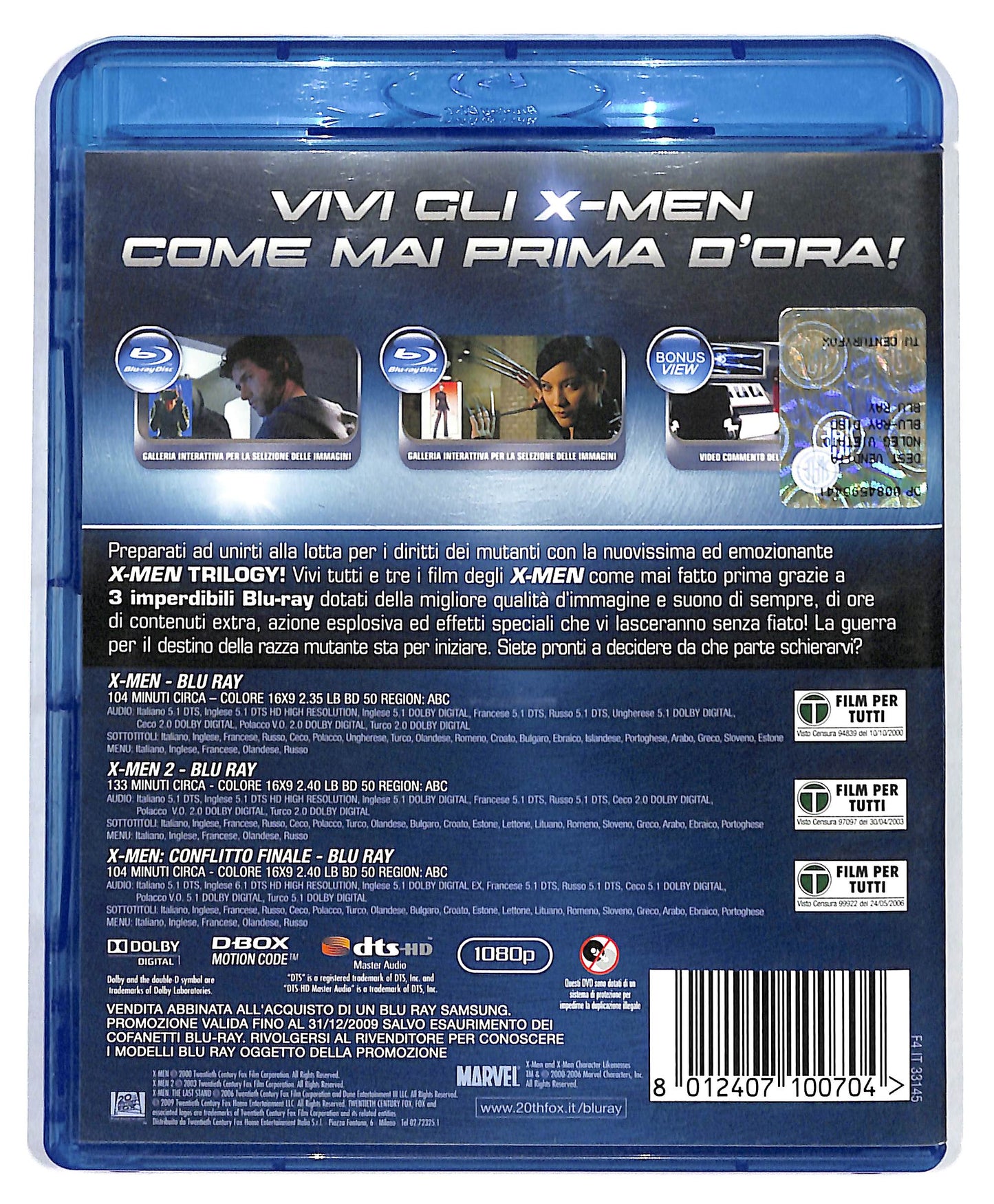 EBOND X-men Trilogy  3 Dischi BLURAY DB560924