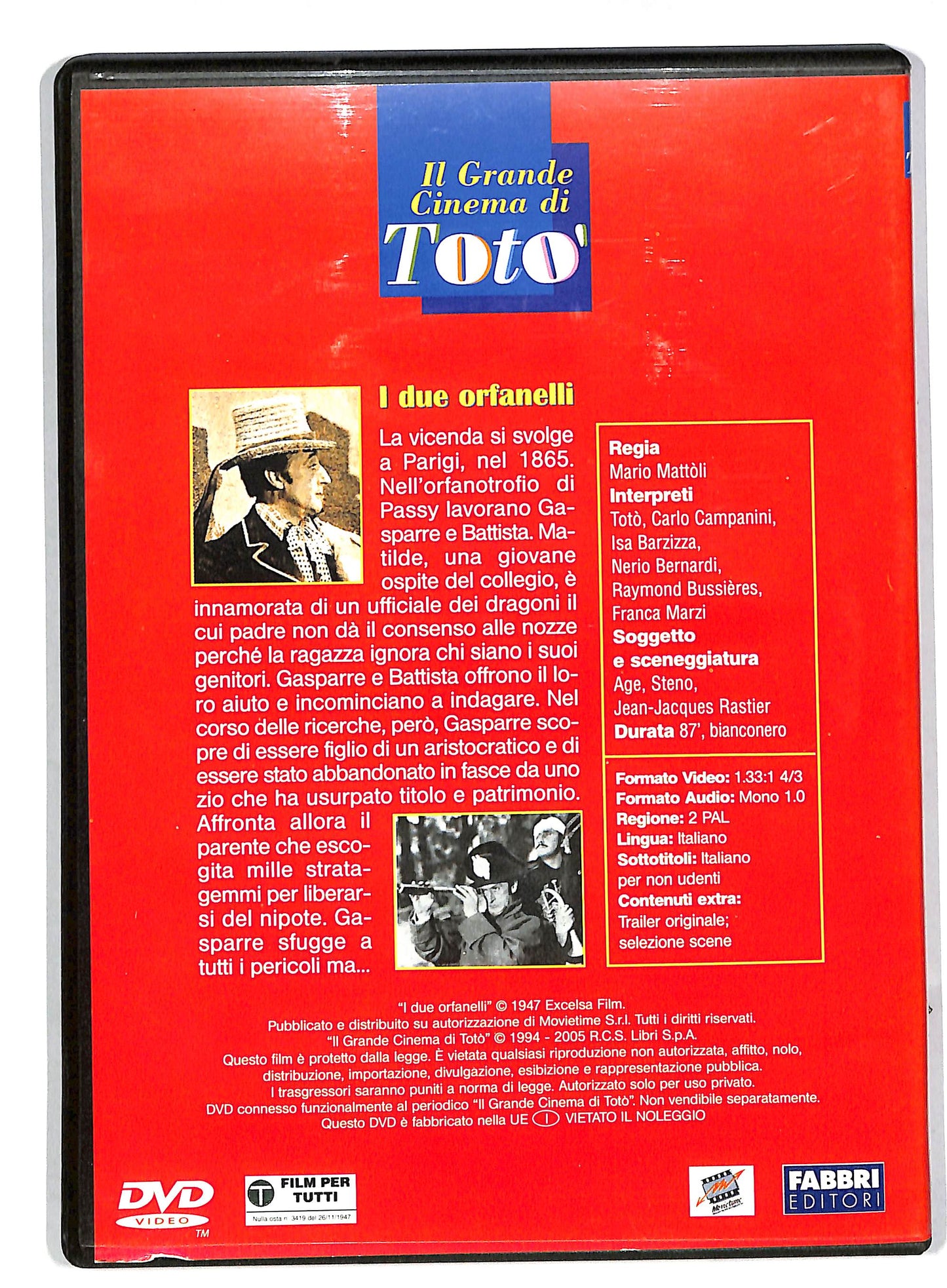 EBOND Il Grande Cinema Di Toto - I Due Orfanelli EDITORIALE DVD DB561129
