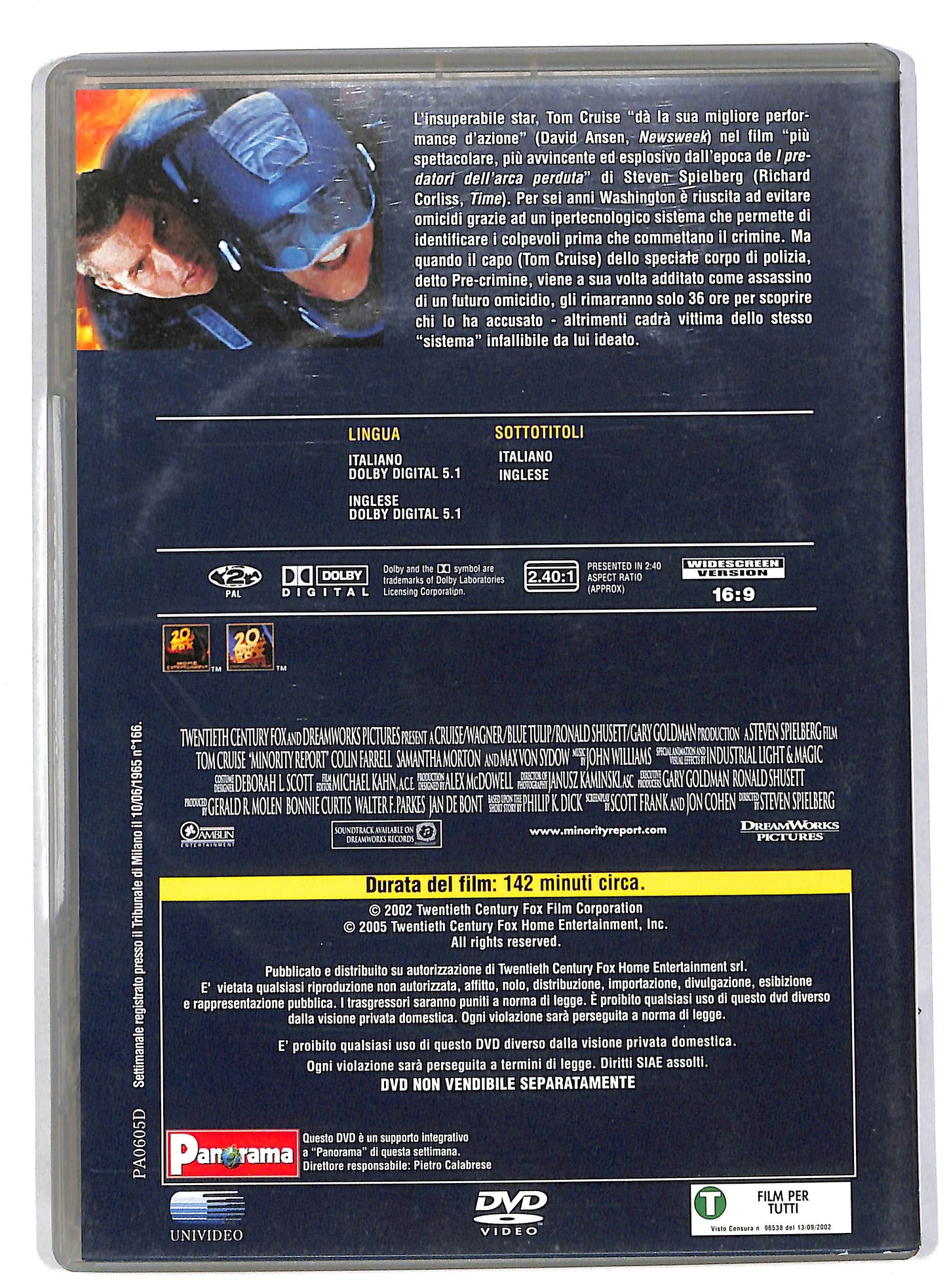 EBOND Minority Report EDITORIALE DVD DB562141