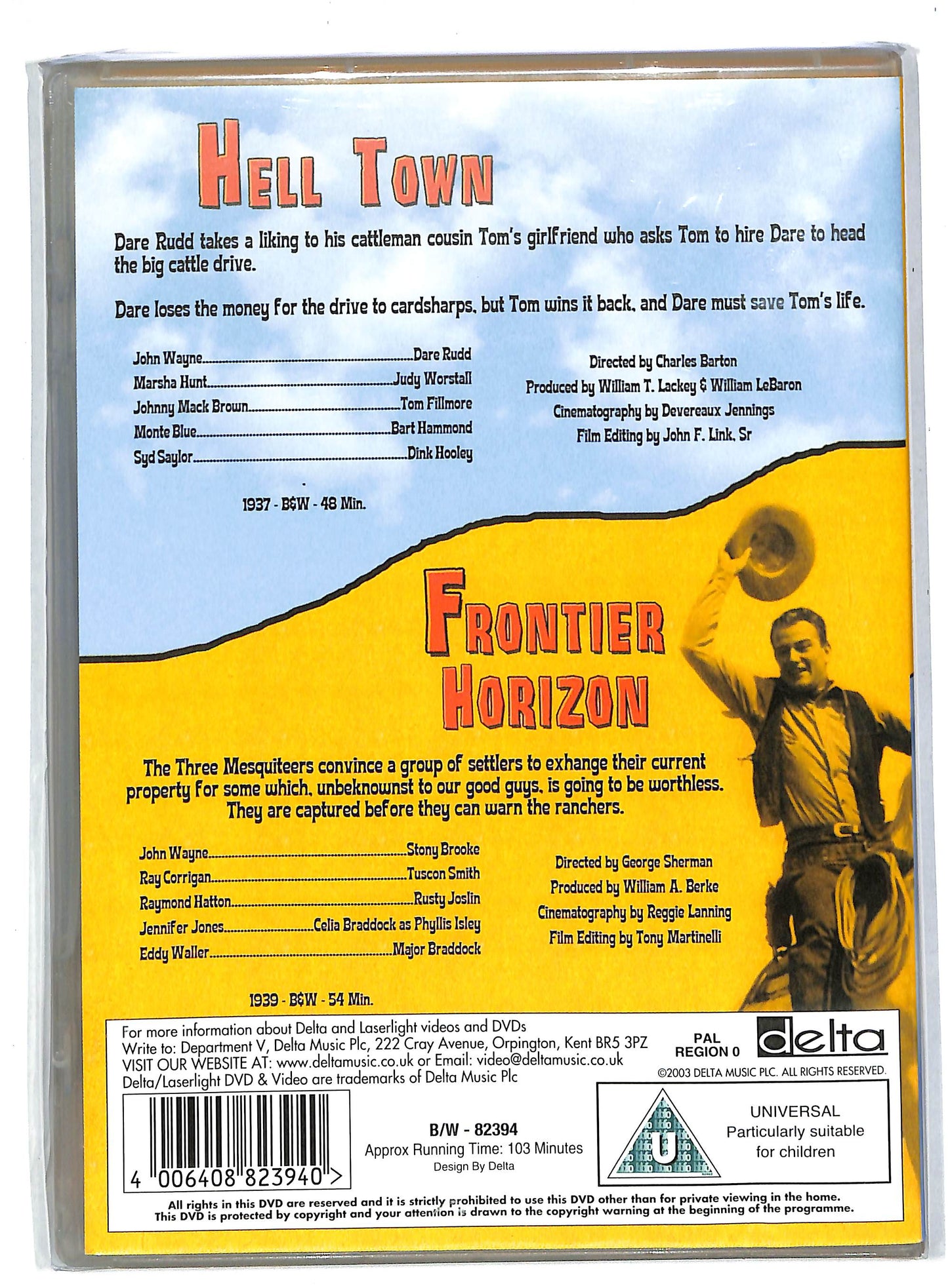 EBOND John Wayne - Hell town - frontier horizon Ed. UK DVD DB566346