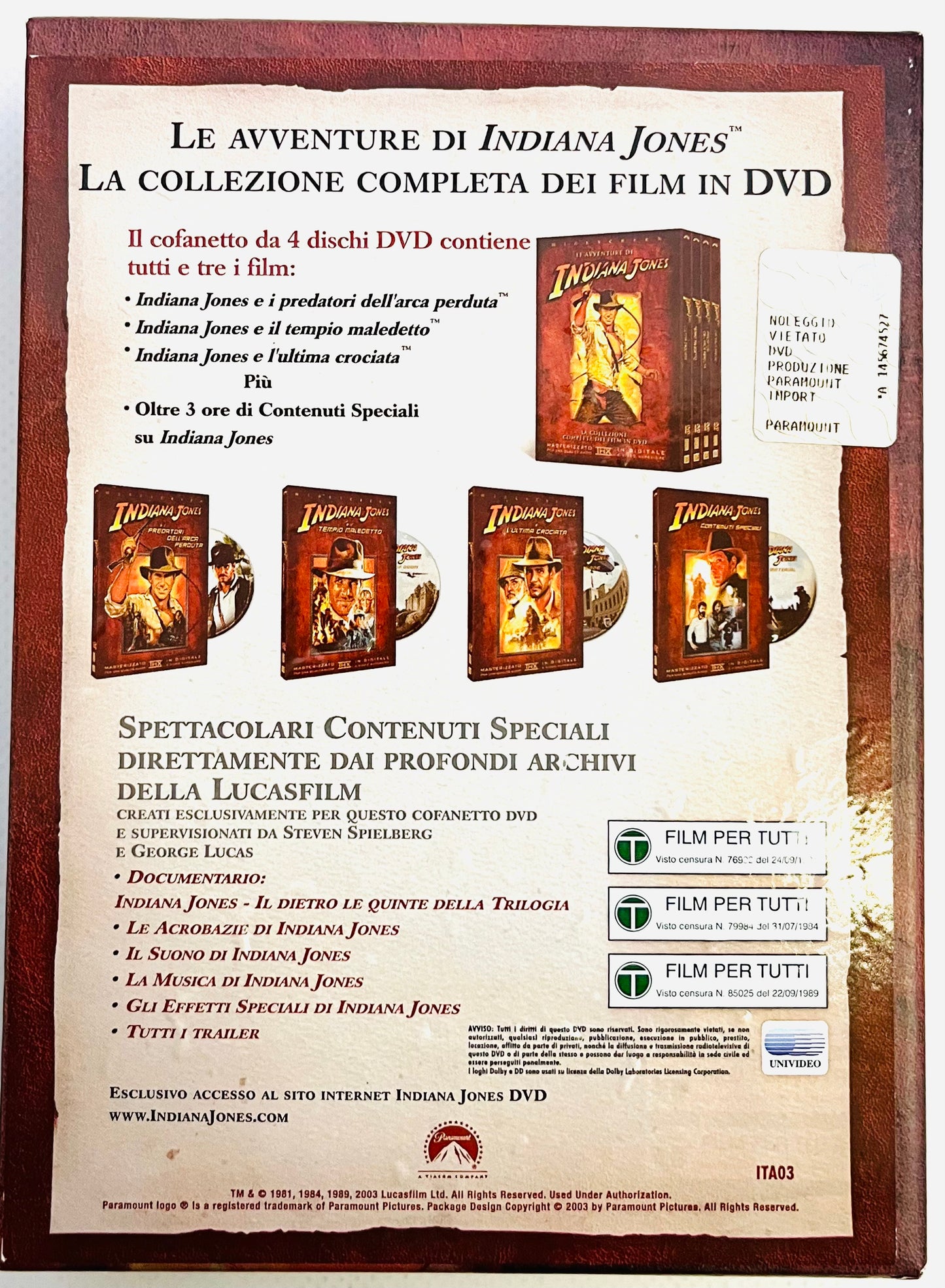 EBOND Indiana Jones Cofanetto DVD DB566836