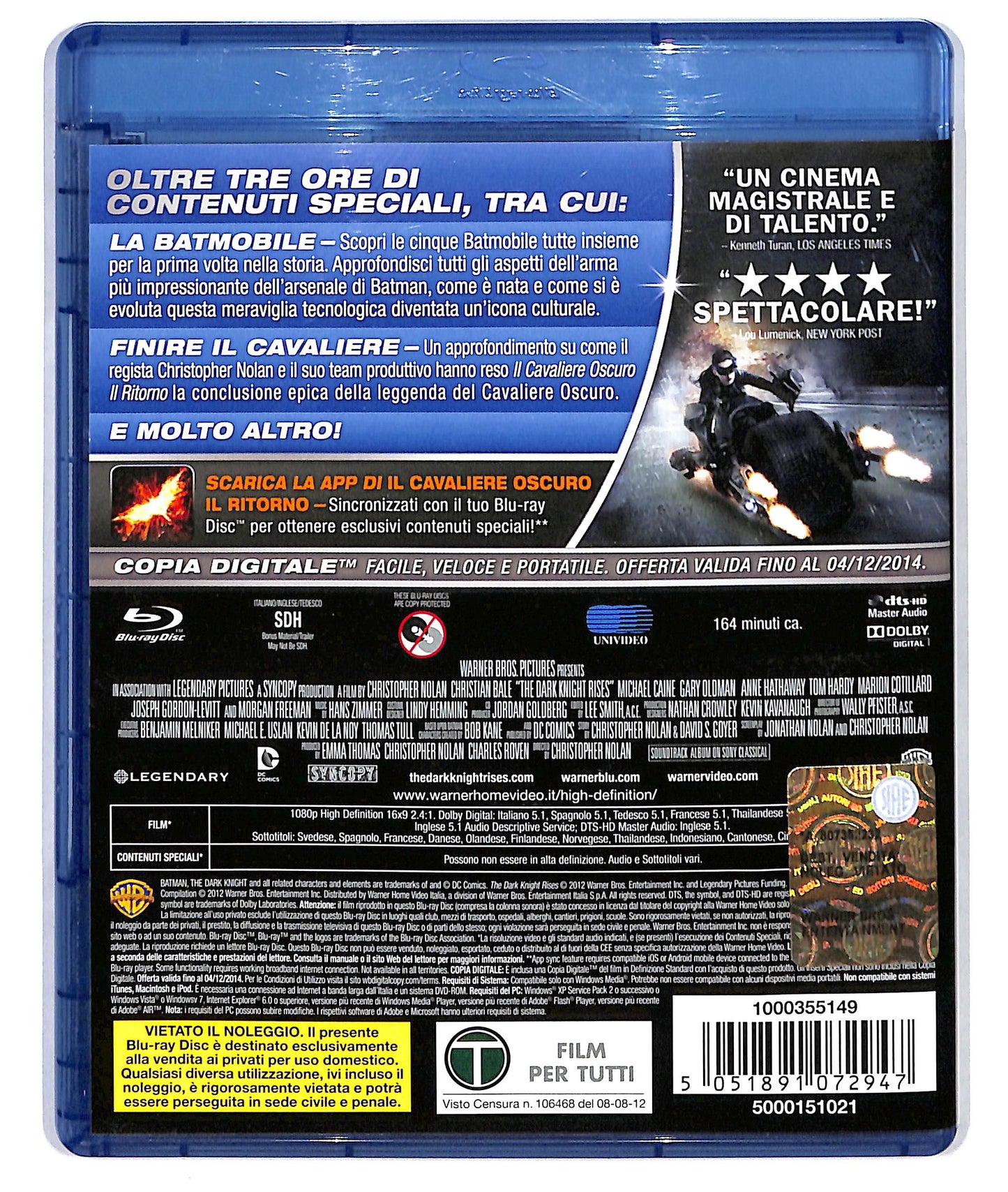 EBOND Il cavaliere oscuro - Il ritorno COPIA DIGITALE + 2 BLURAY BLURAY DB567307