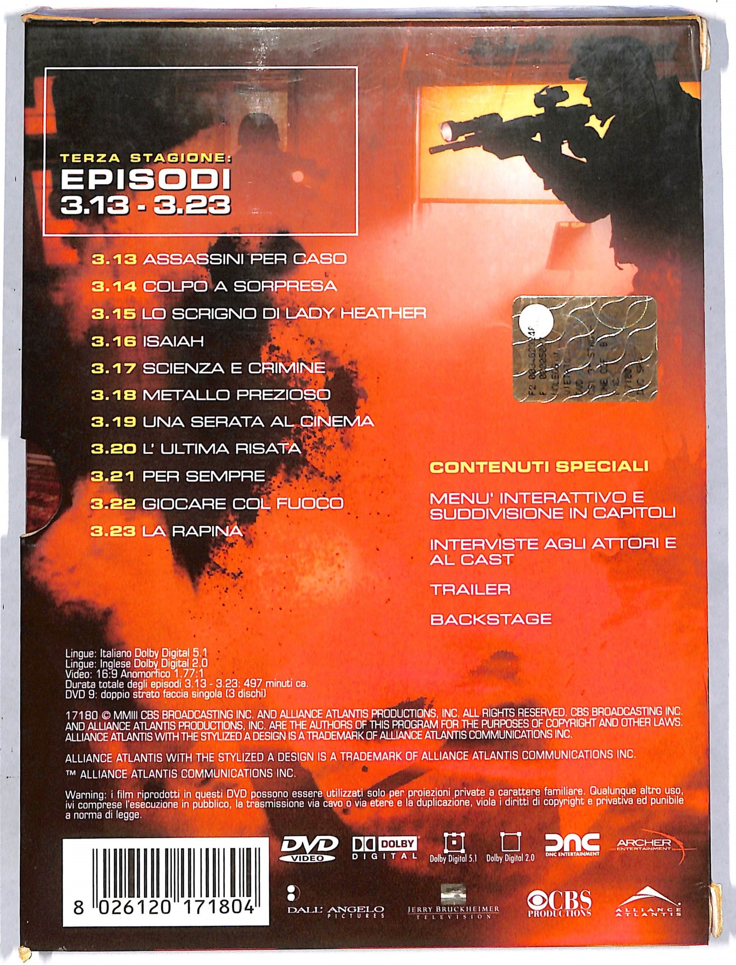 EBOND Csi - Crime Scene Investigation Stagione 3 Episodi 13 - 23 DVD DB569149