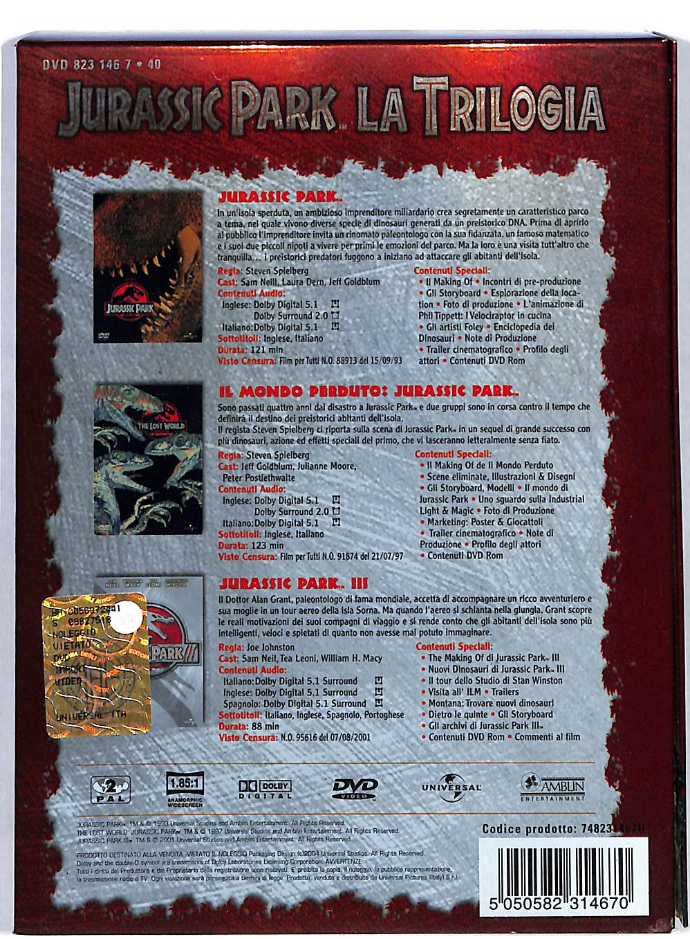 EBOND Jurassic Park la trilogia DIGIPACK DVD DB569805