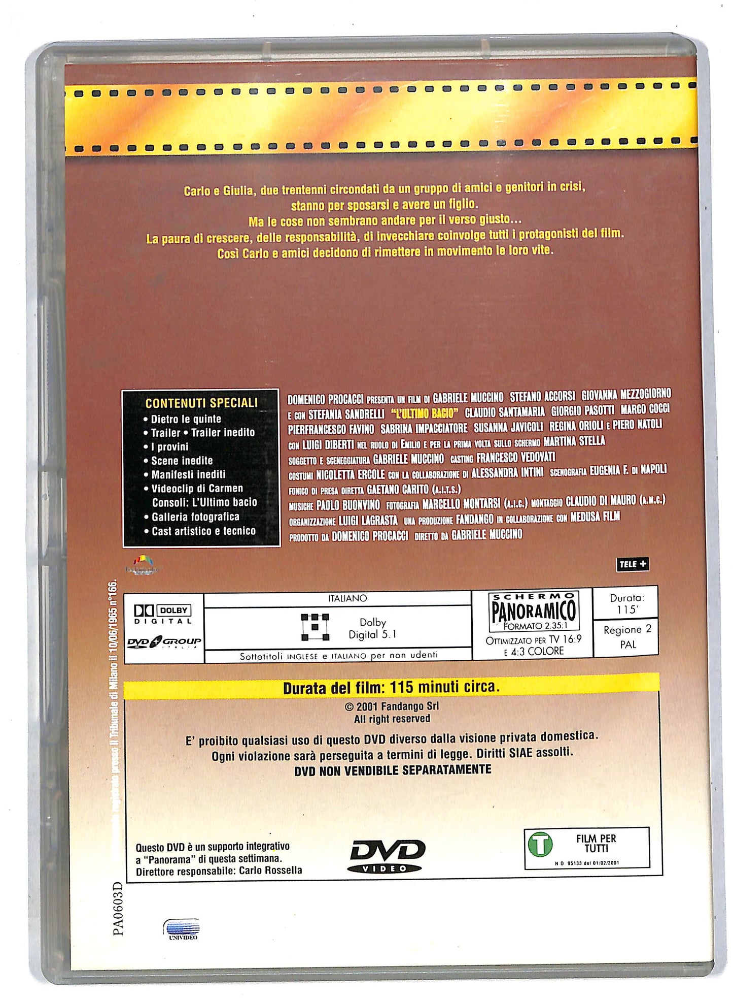 EBOND L'ultimo Bacio EDITORIALE DVD DB570848