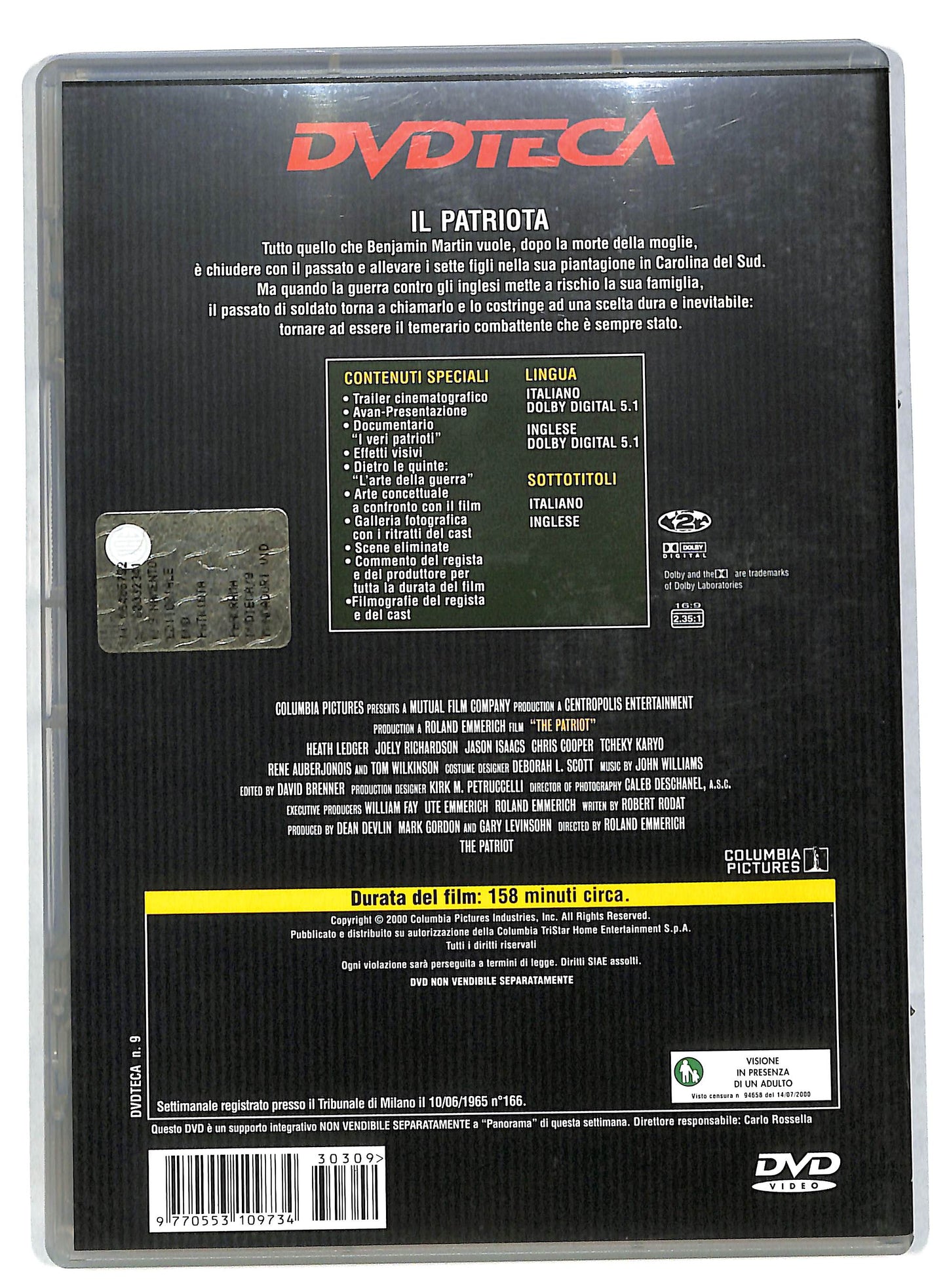 EBOND Il patriota EDITORIALE DVD DB575116
