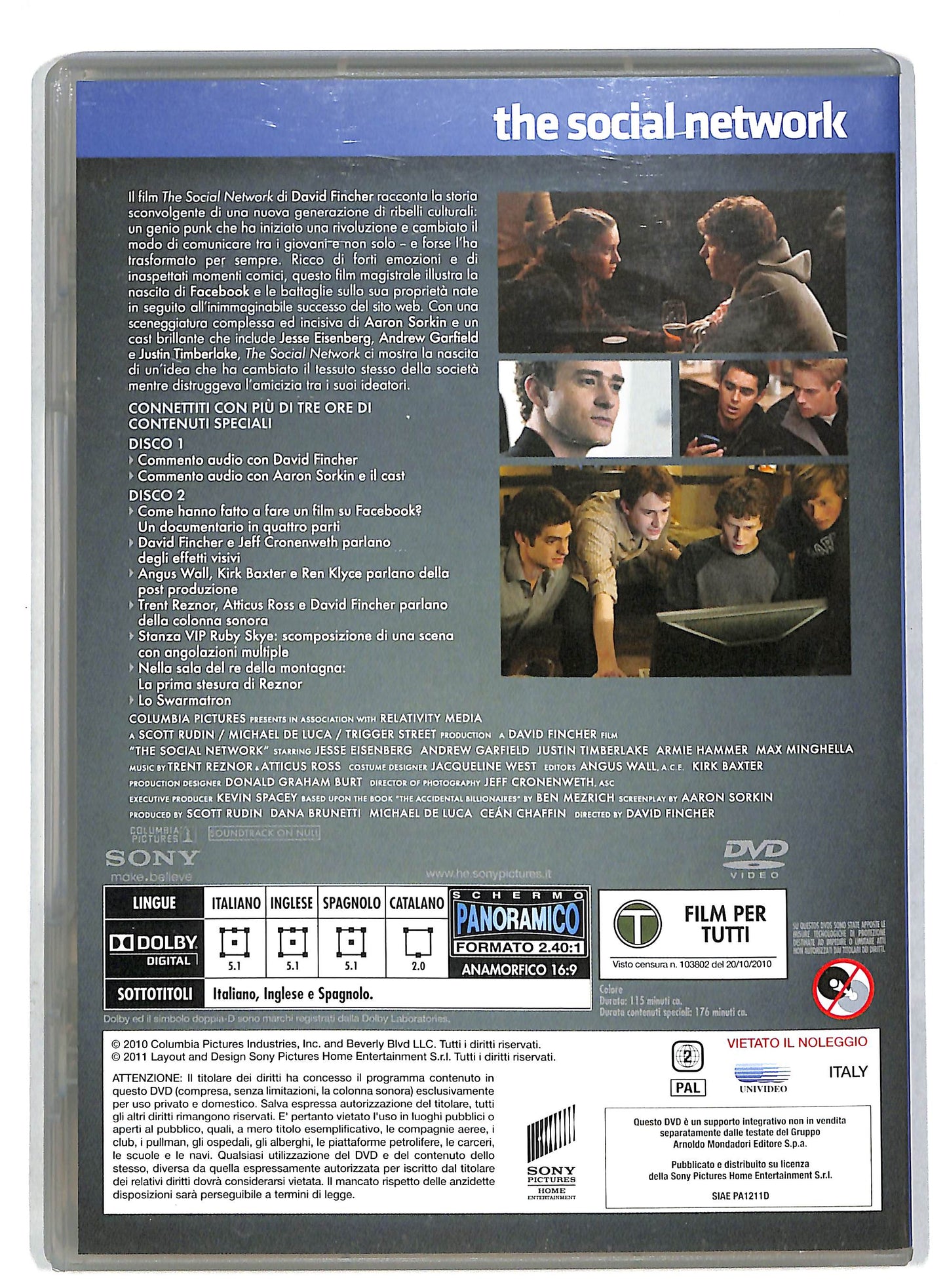 EBOND The Social Network EDITORIALE DVD DB579409