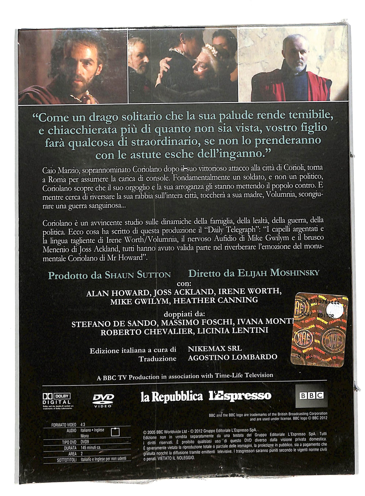 EBOND Shakespeare Coll.11 - Coriolano DIGIPACK EDITORIALE DVD DB579842