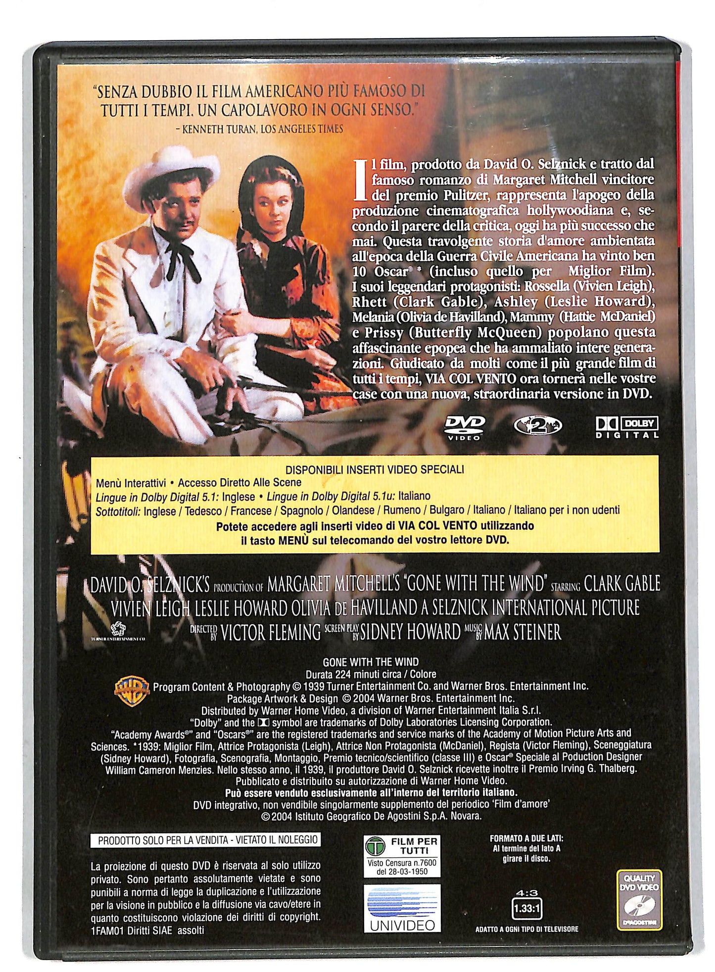 EBOND Via col vento EDITORIALE DVD DB582616