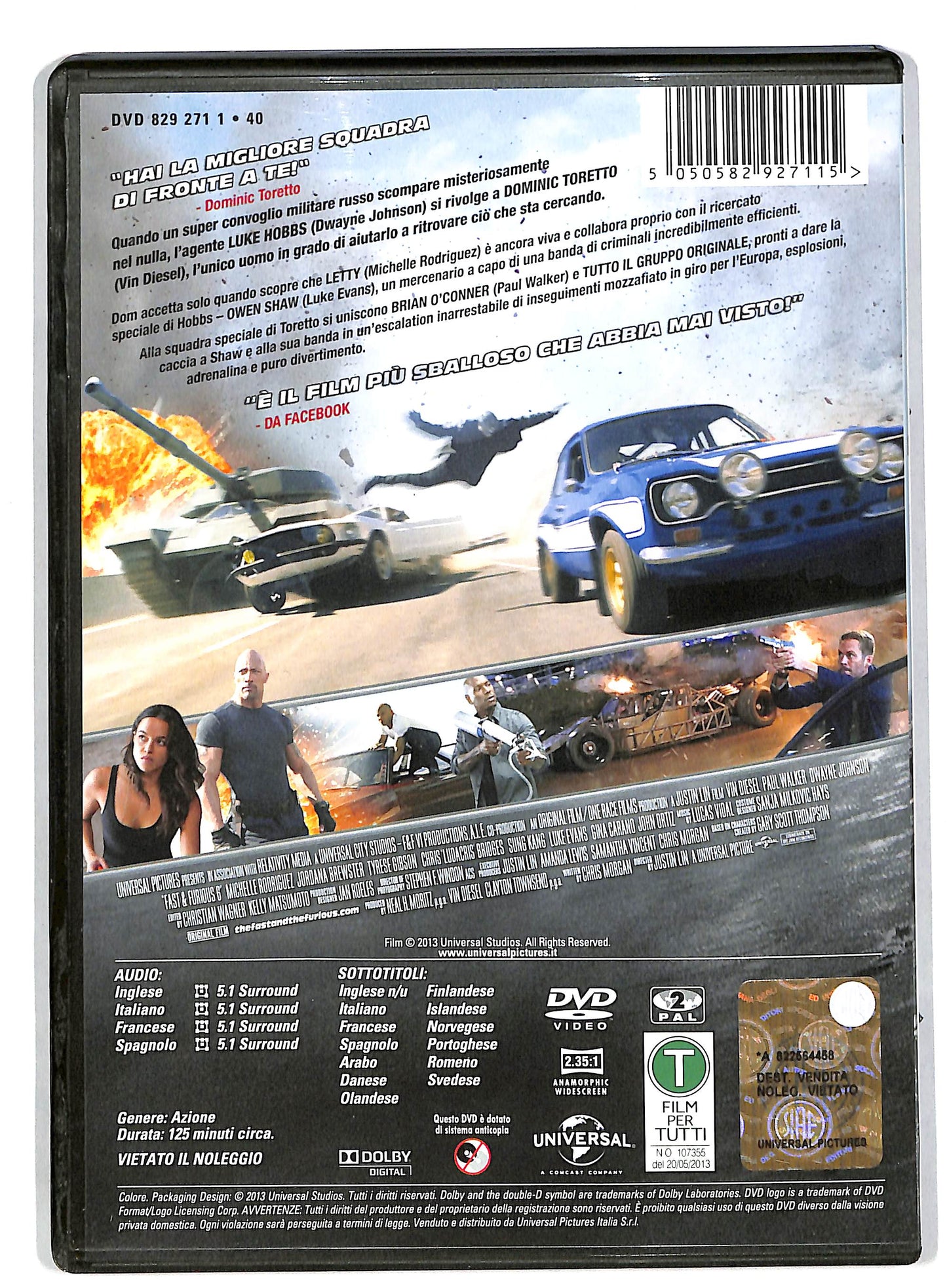 EBOND Fast e Furious 6 DVD DB583642
