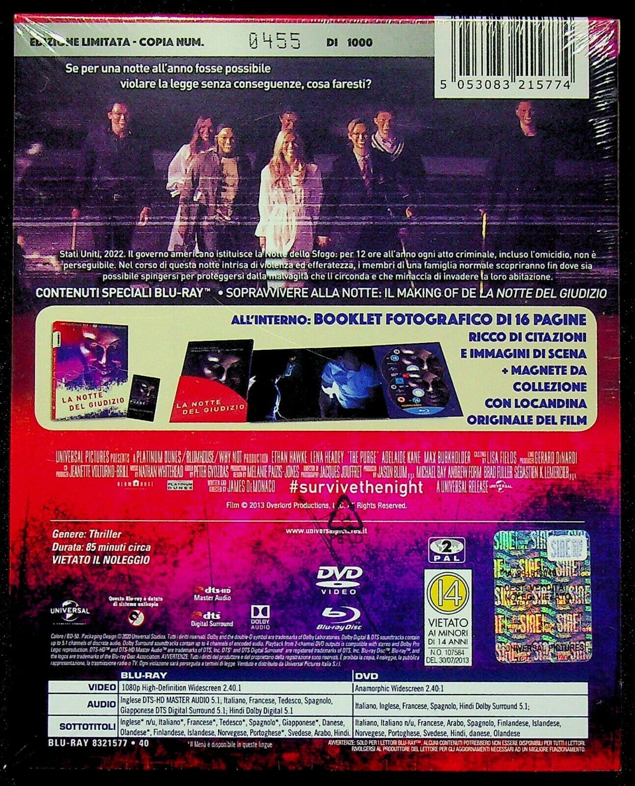 EBOND La Notte Del Giudizio Limited (i Numeri 1) DVD + Booklet + BLURAY  BLURAY BLURAY DS008032