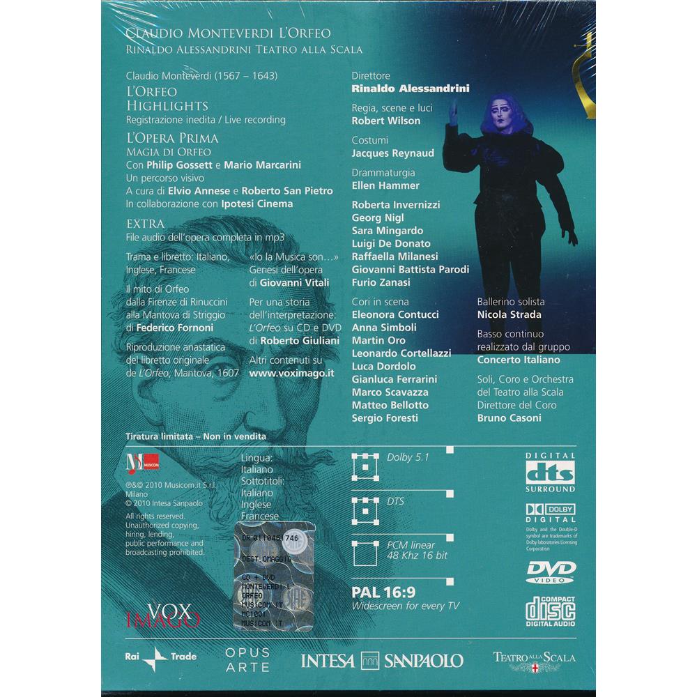 EBOND Claudio Monteverdi - L'Orfeo - Rinaldo Alessandrini - Teatro alla Scala -Vox imago