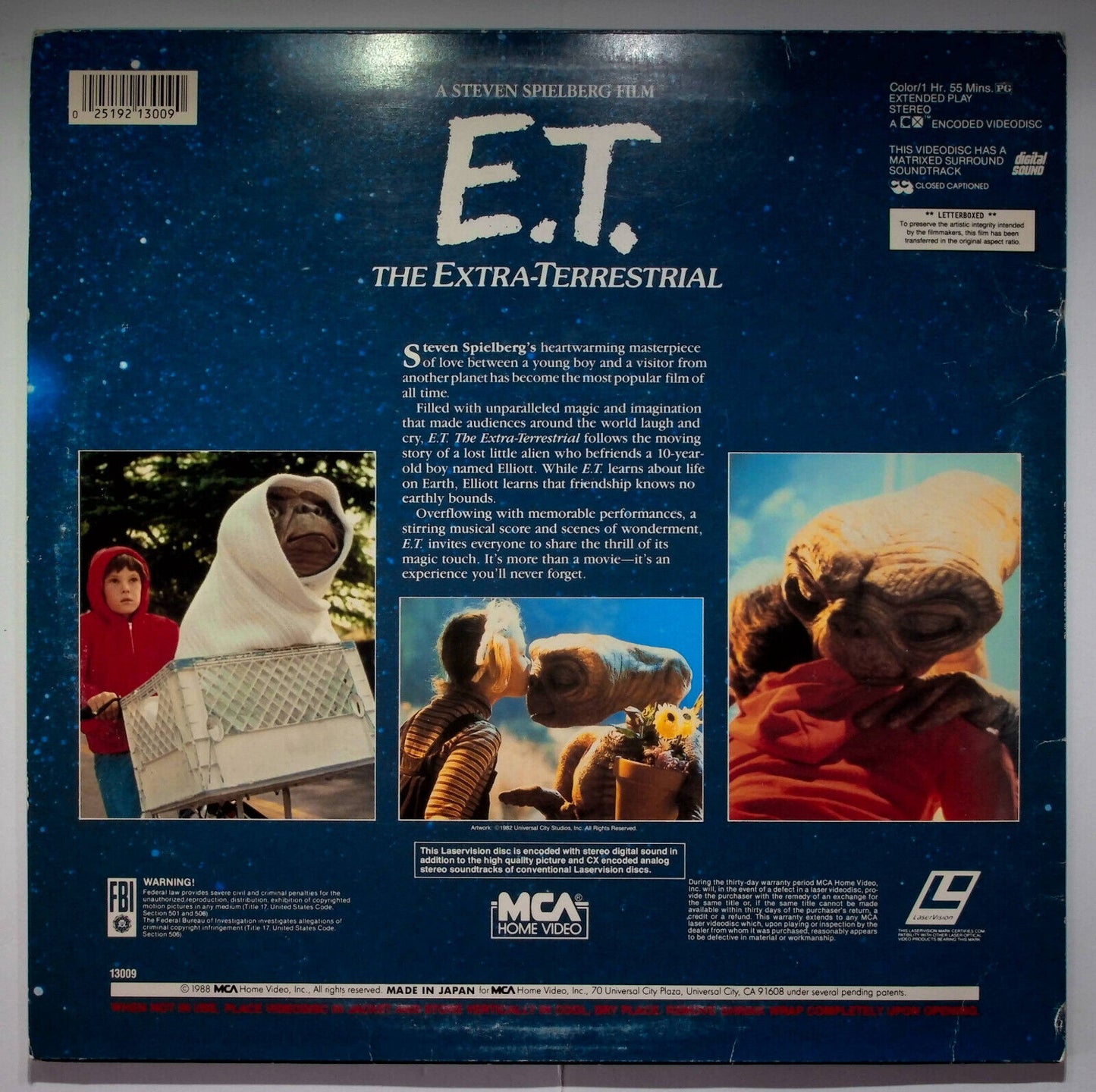 EBOND E.t. The Extra-terrestrial - Uk Laser Disc Ntsc