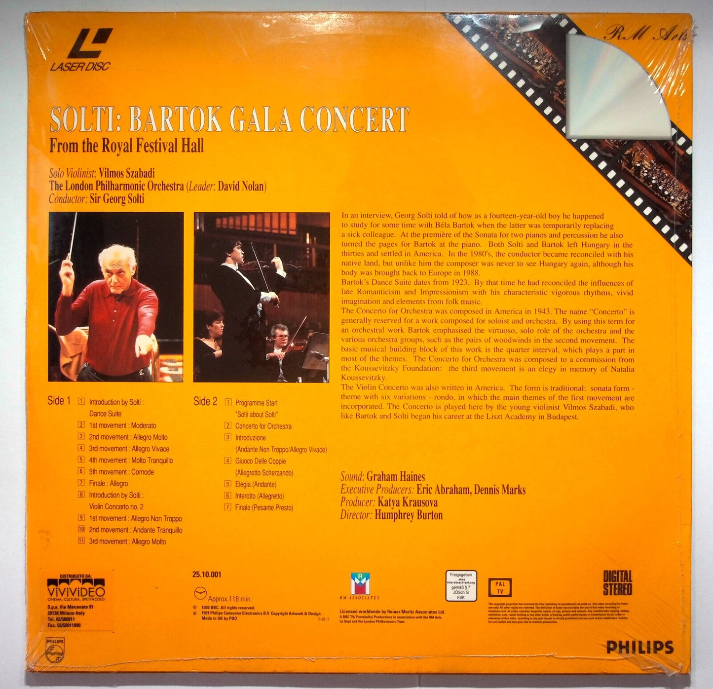 EBOND Solti: Bartok Gala Concert - From The Royal Festival Hall - Laser Disc Pal