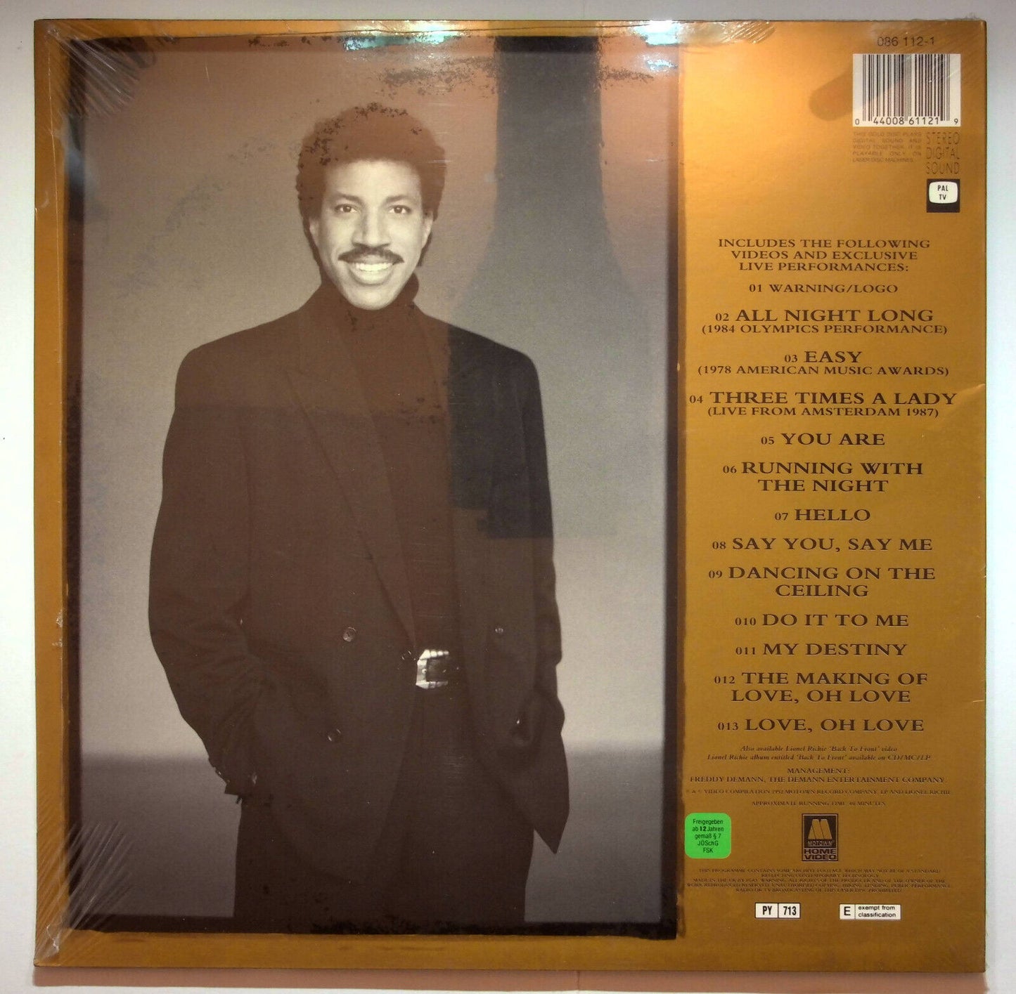 EBOND Lionel Richie Back To Front - Laser Disc Pal