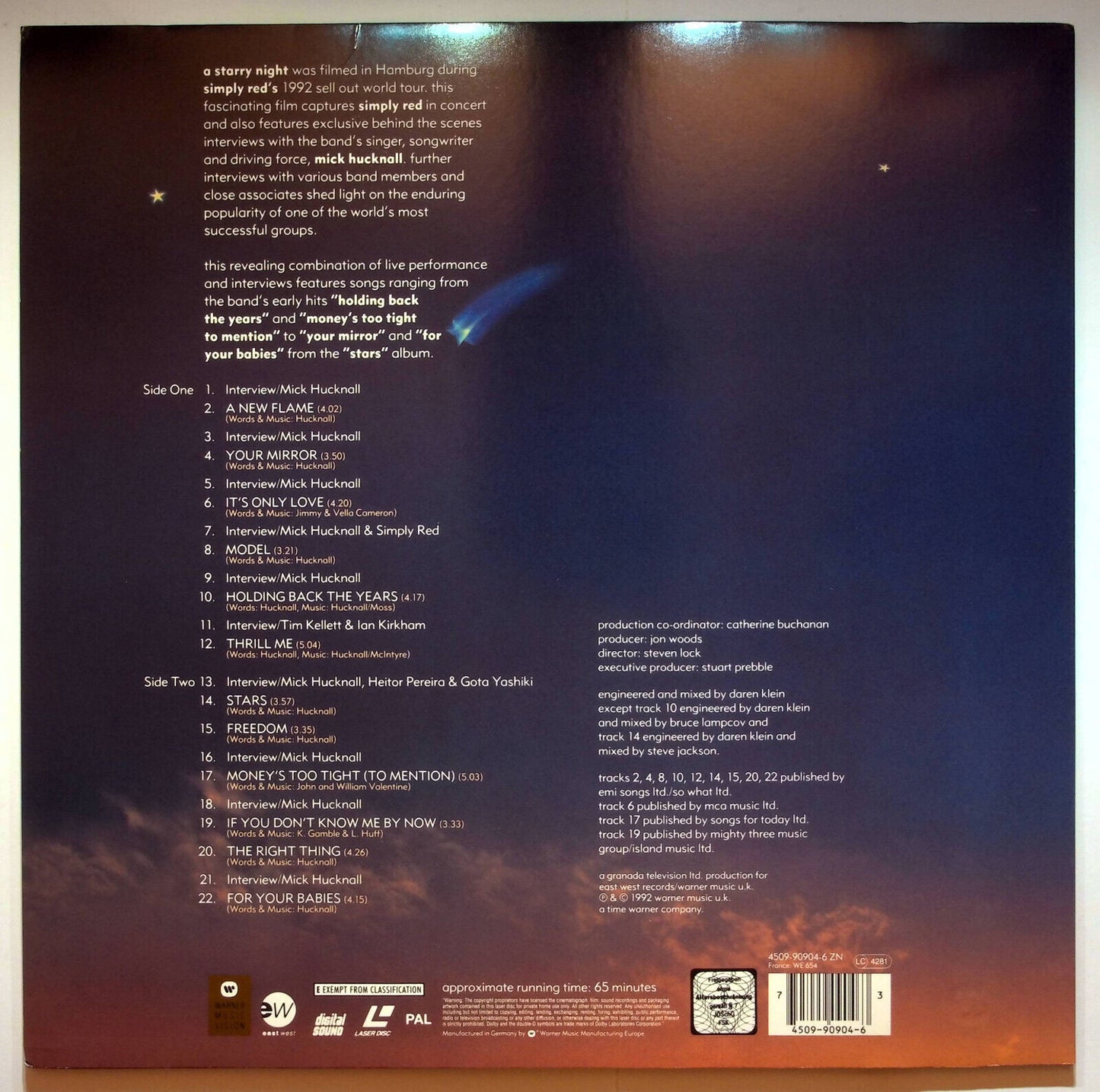 EBOND A Starry Night With Simply Red - Laser Disc Pal