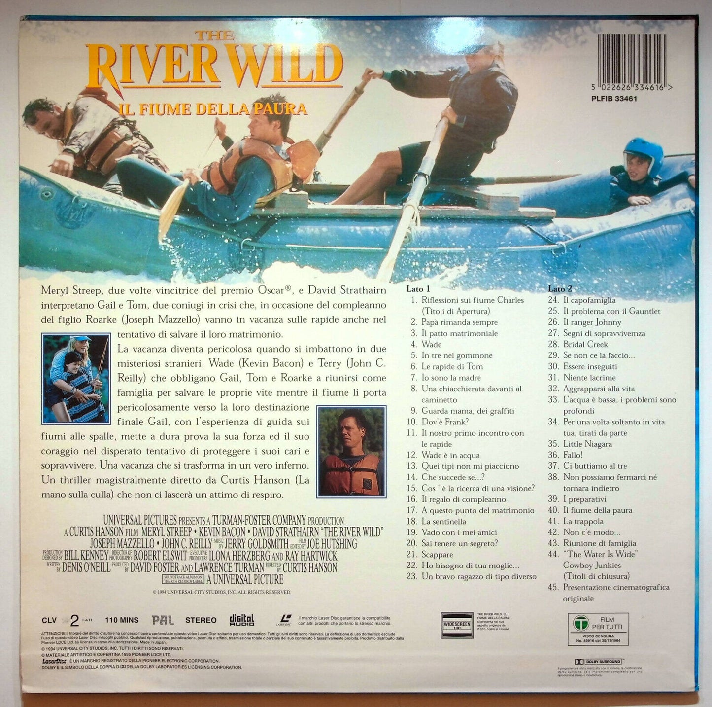 EBOND The River Wild Il Fiume Della Paura - Laser Disc Pal