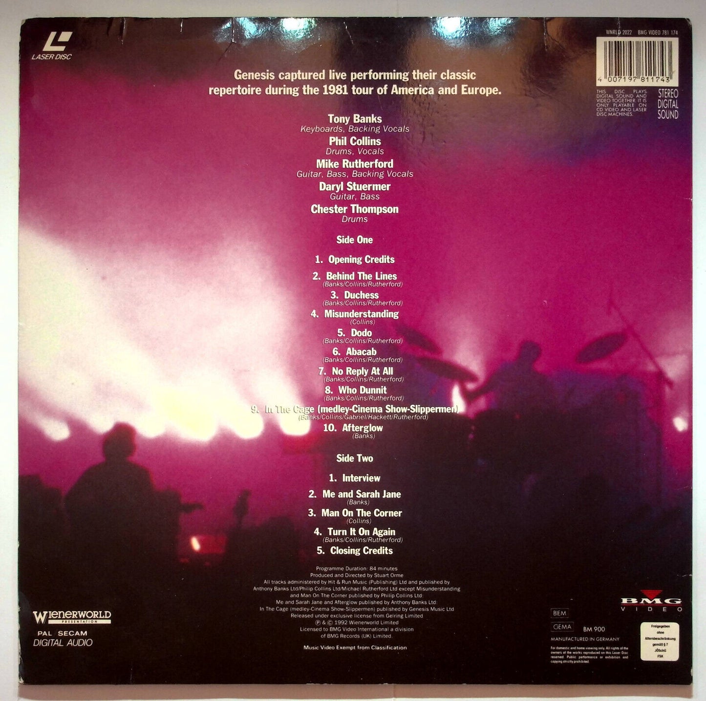 EBOND Genesis Three Sides Live - Laser Disc Pal