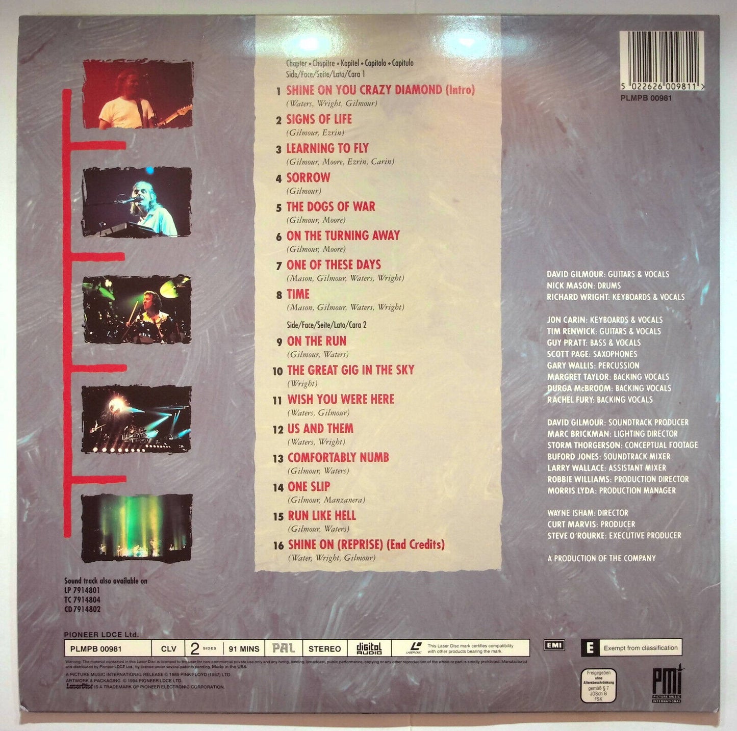 EBOND Pink Floyd In Concert Delicate Sound Of Thunder - Laser Disc Pal