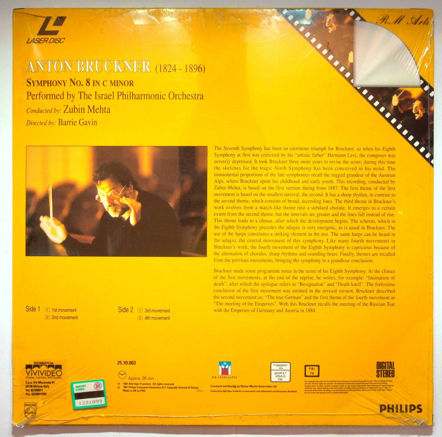 EBOND Anton Bruckner - Symphony No. 8 In C Minor  1824 - 1896 - Laser Disc Pal