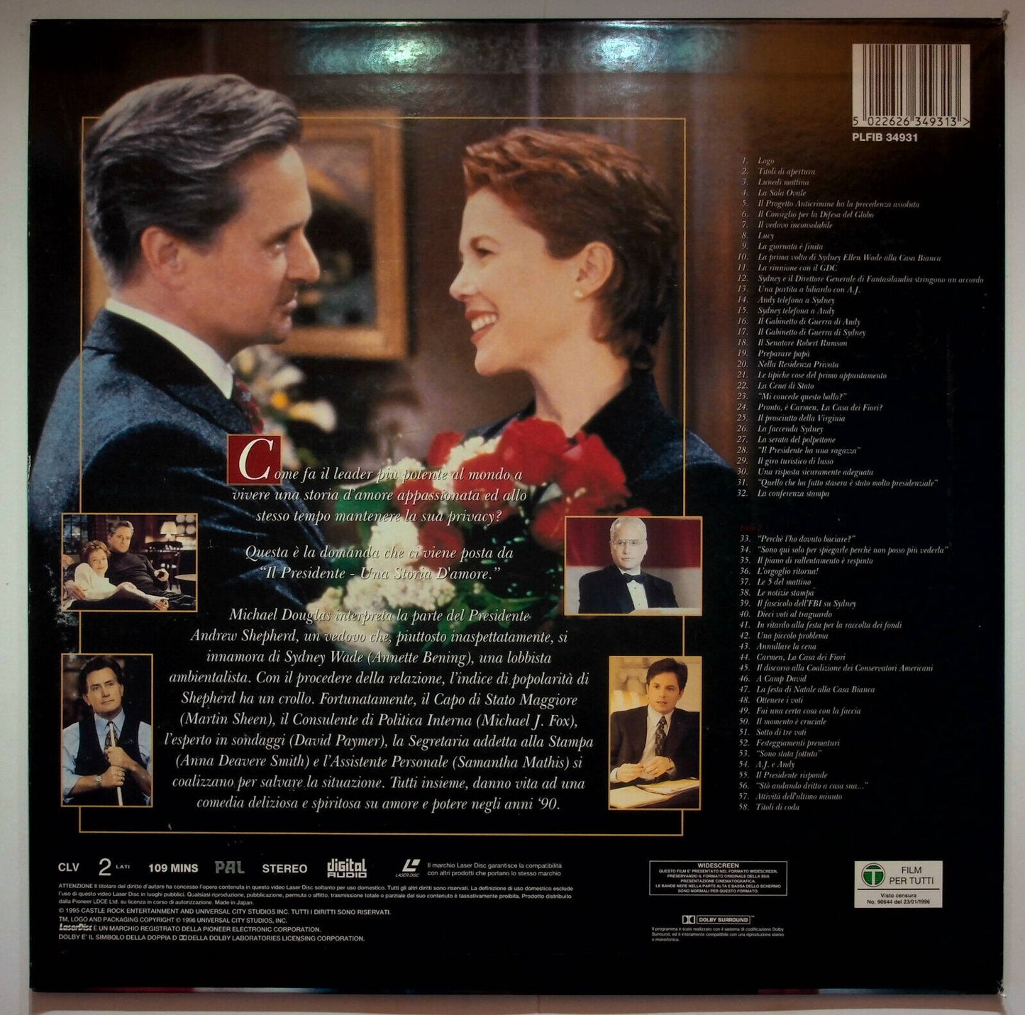 EBOND Il Presidente Una Storia D'amore - Laser Disc Pal