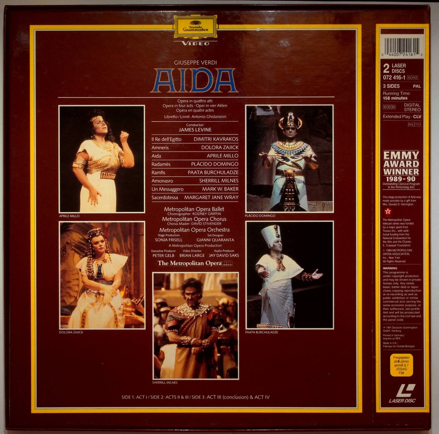 EBOND Giuseppe Verdi Aida - Laser Disc CD Video Pal
