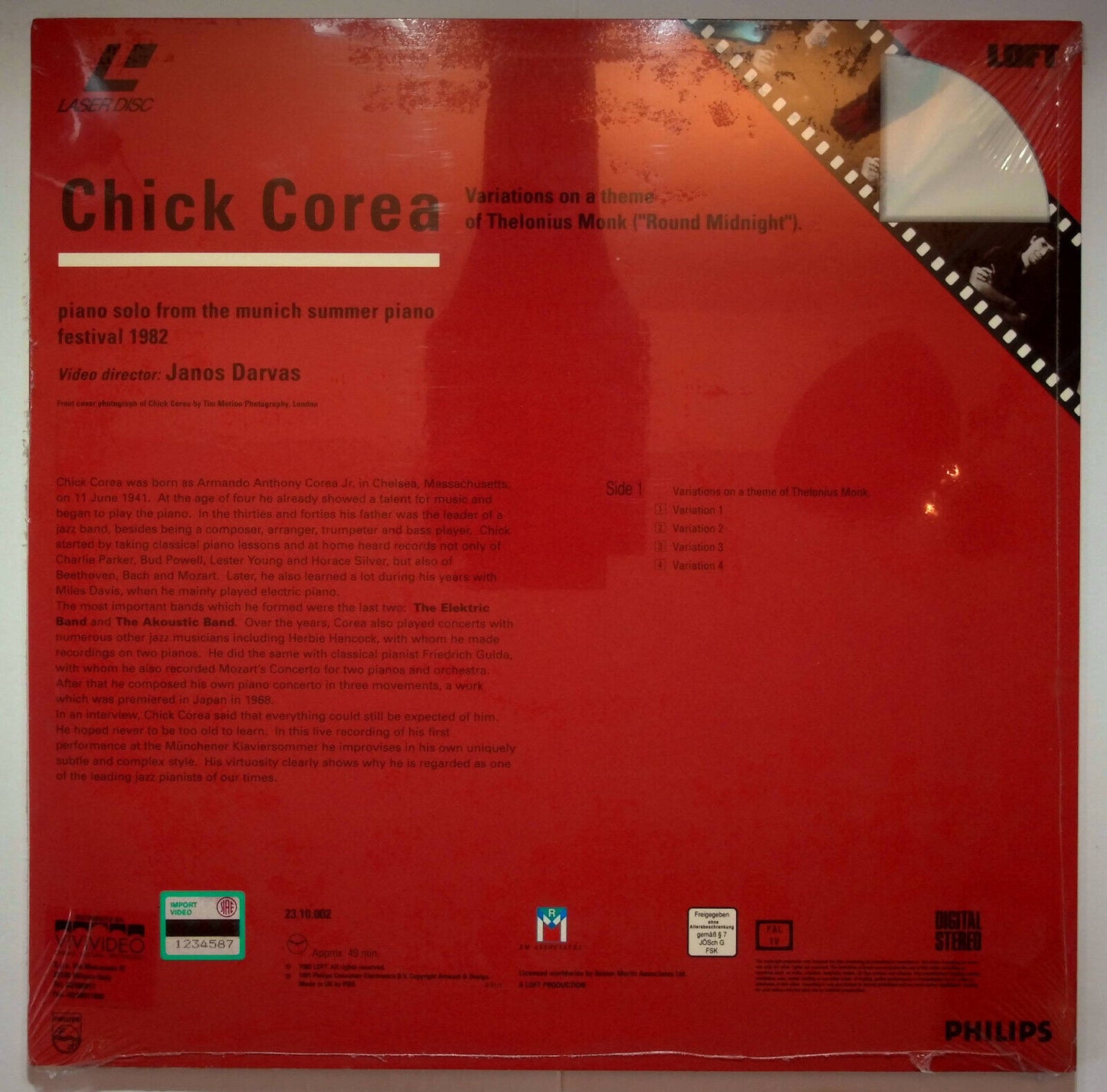 EBOND Chick Corea – Variations On A Theme Of Thelonius Monk - Laser Disc Pal