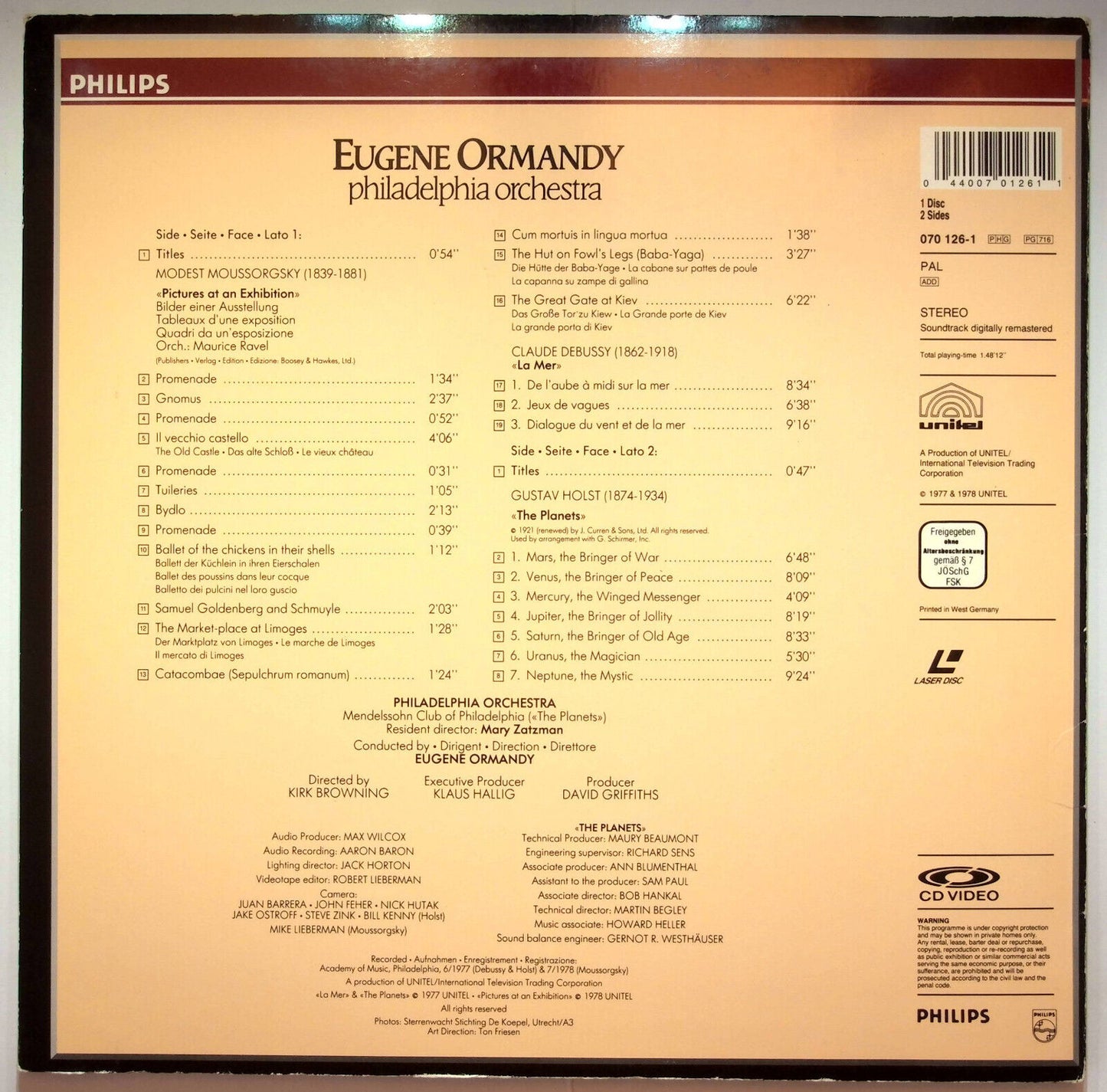 EBOND Eugene Ormandy Philadelphia Orchestra - Laser Disc Pal
