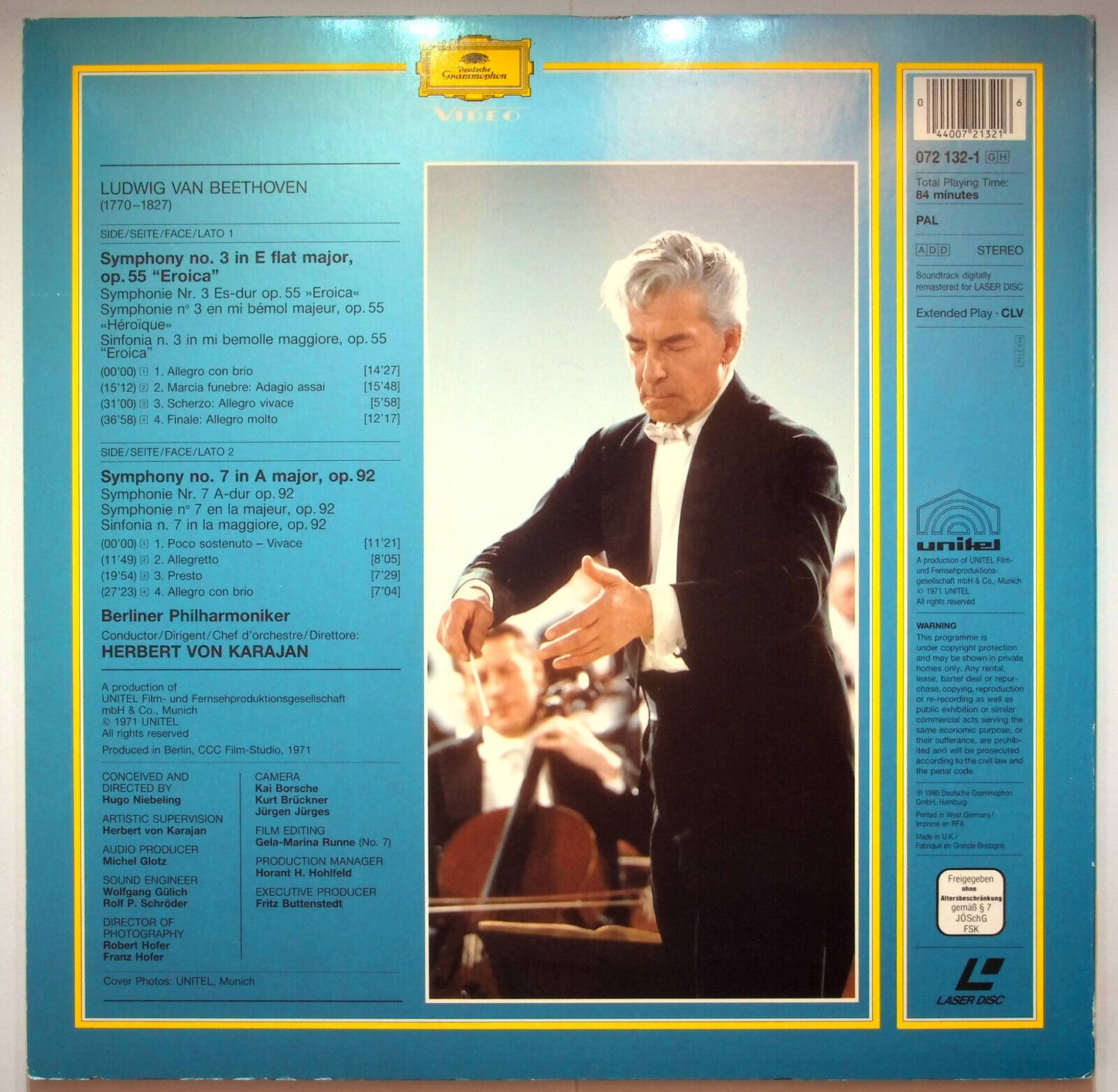 EBOND Synphonies Nos.3 Eroica & 7 - Herbert Von Karajan - Laser Disc Pal
