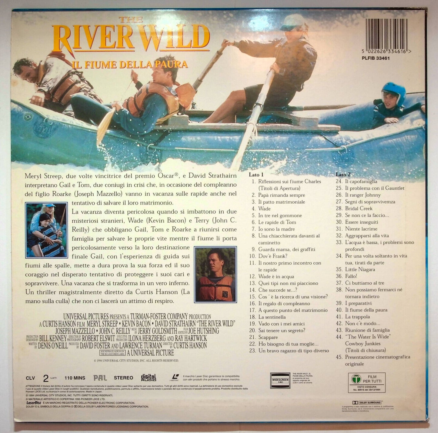EBOND The River Wild Il Fiume Della Paura - Laser Disc Pal