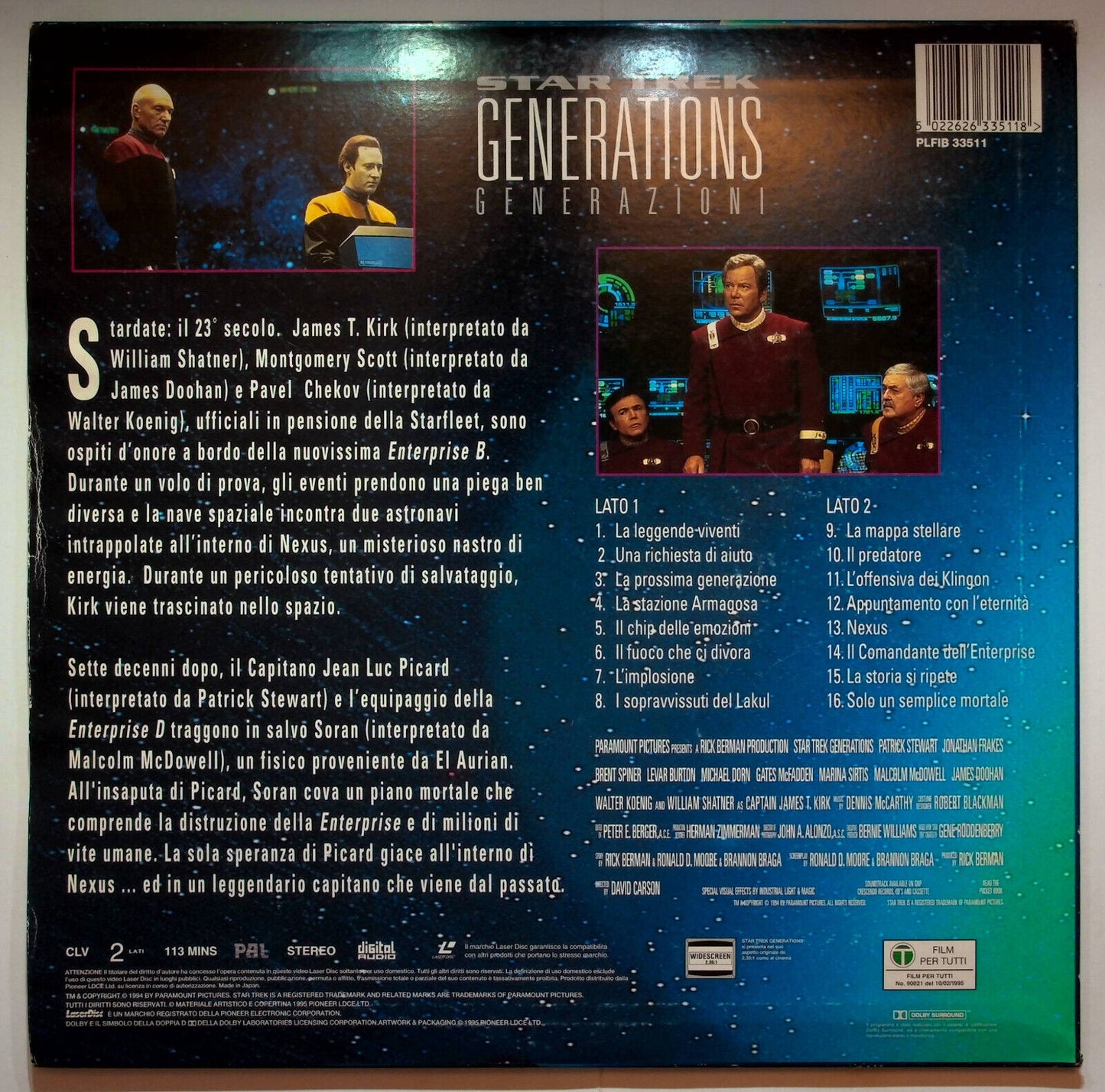 EBOND Star Trek Generations - Laser Disc Pal