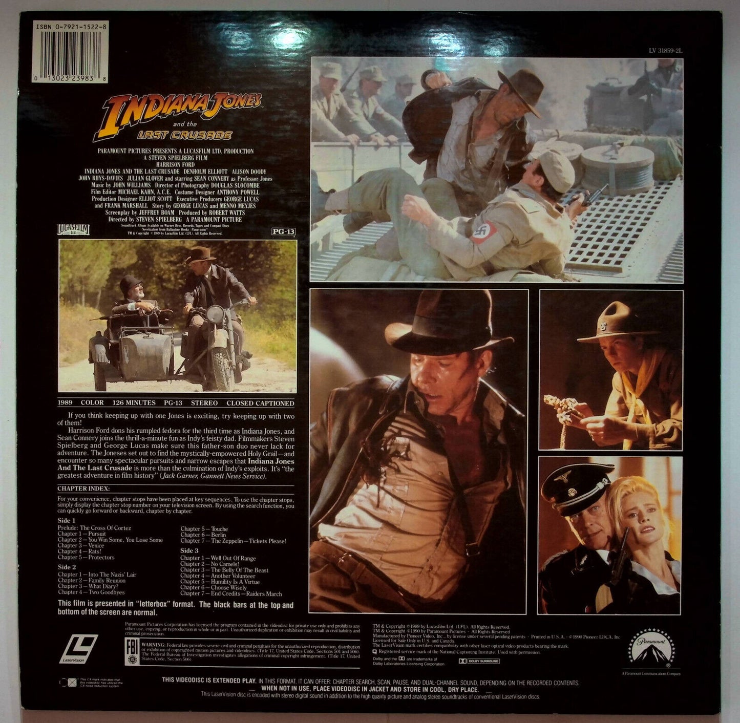 EBOND Indiana Jones And The Last Crusade - Laser Disc Ntsc