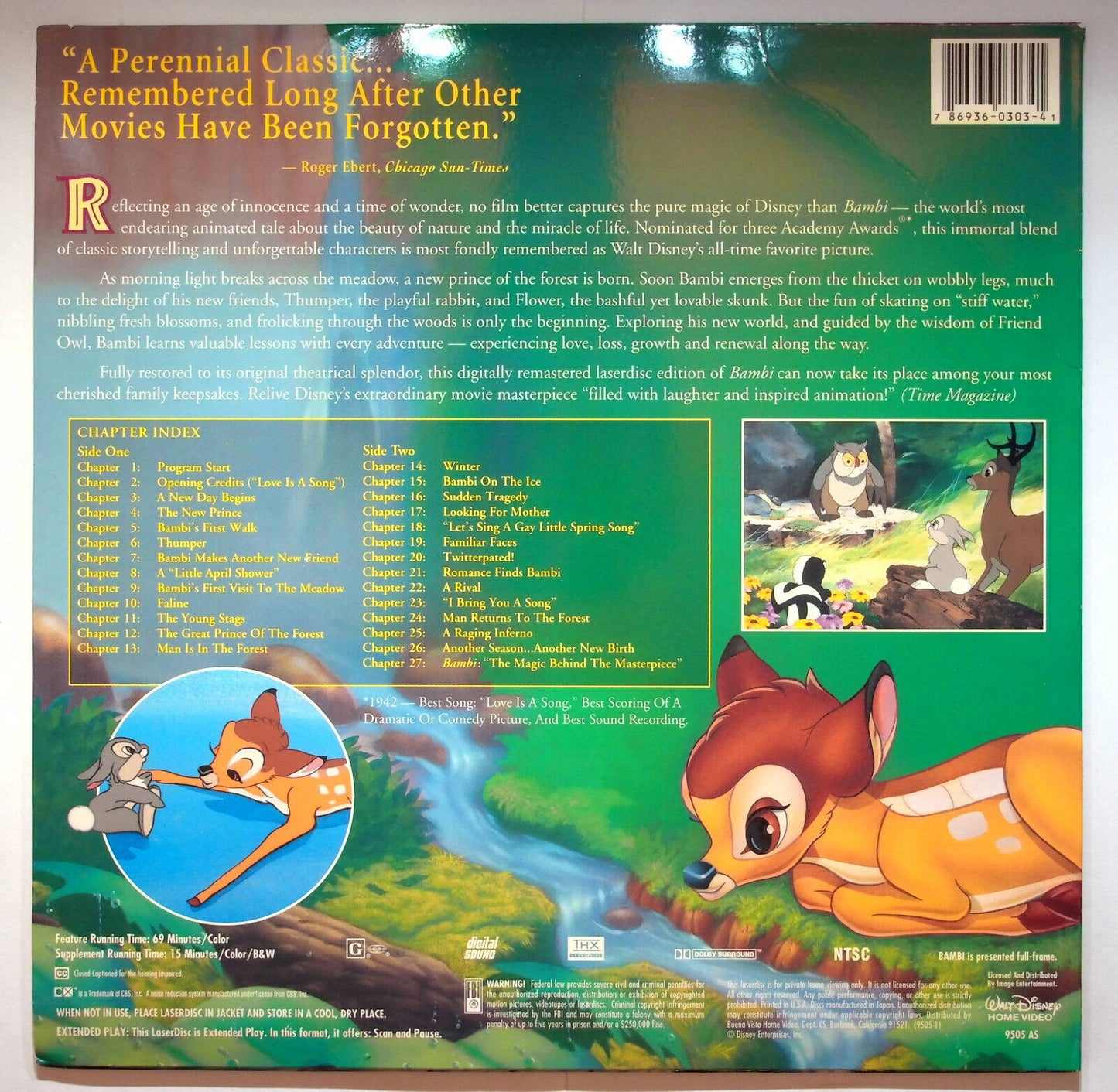 EBOND Bambi 55th Anniversary Limited Edition - Walt Disney - Laser Disc Ntsc