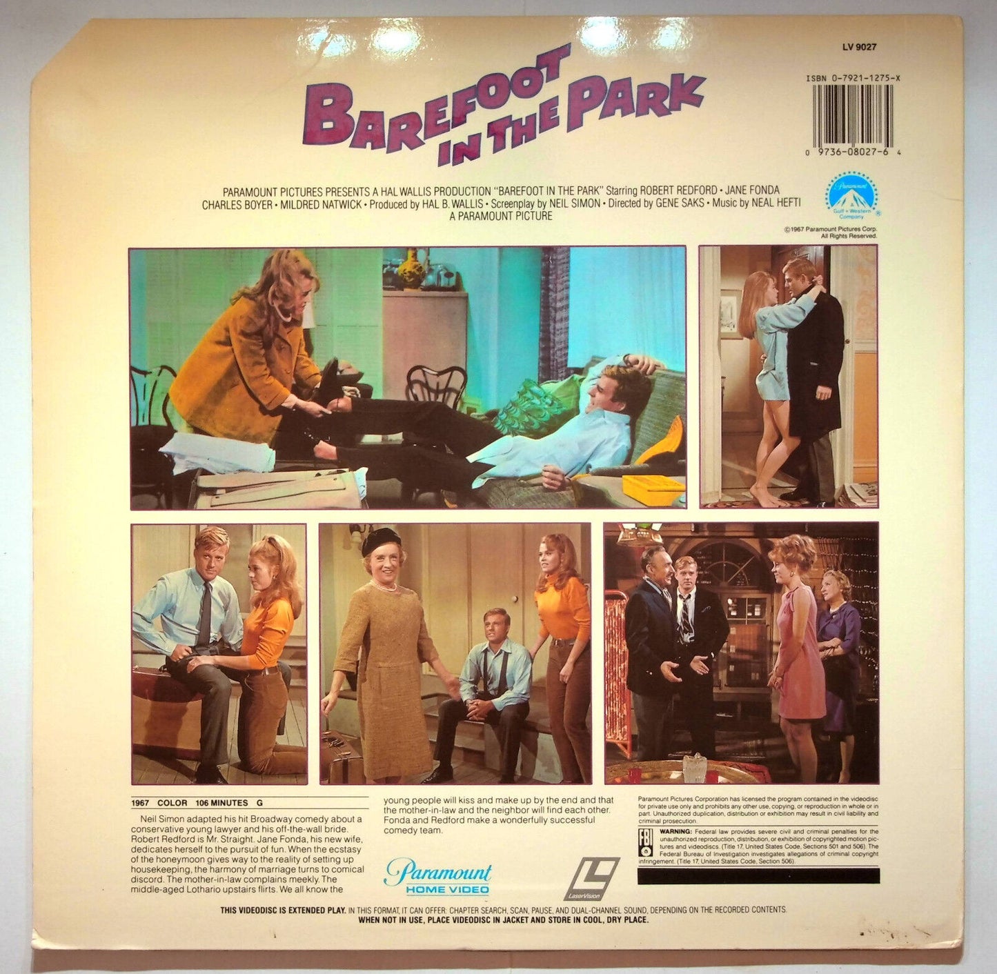 EBOND Barefoot In The Park - Laser Disc Ntsc